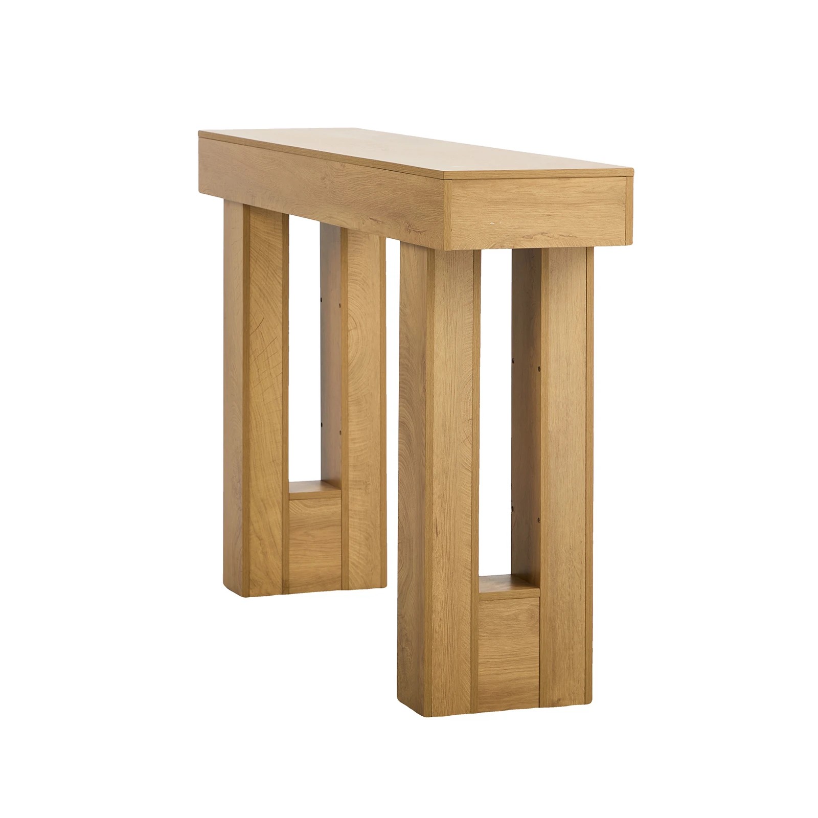 7 Oikiture Console Table Hallway Narrow Sofa Side Desk Storage Rack Behind - Natural, 7 of 7