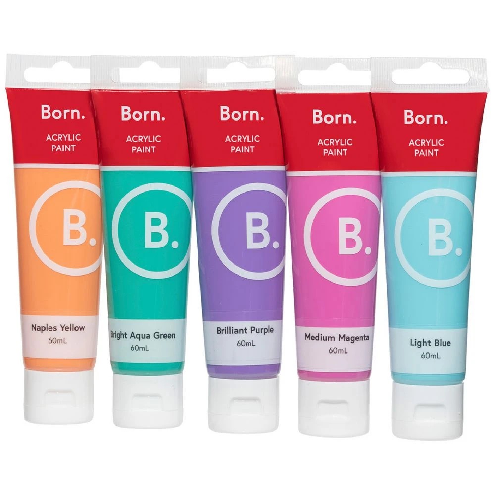 1 Born Acrylic Paints 60mL 5 Pack Crafty Colours, 1 of 6