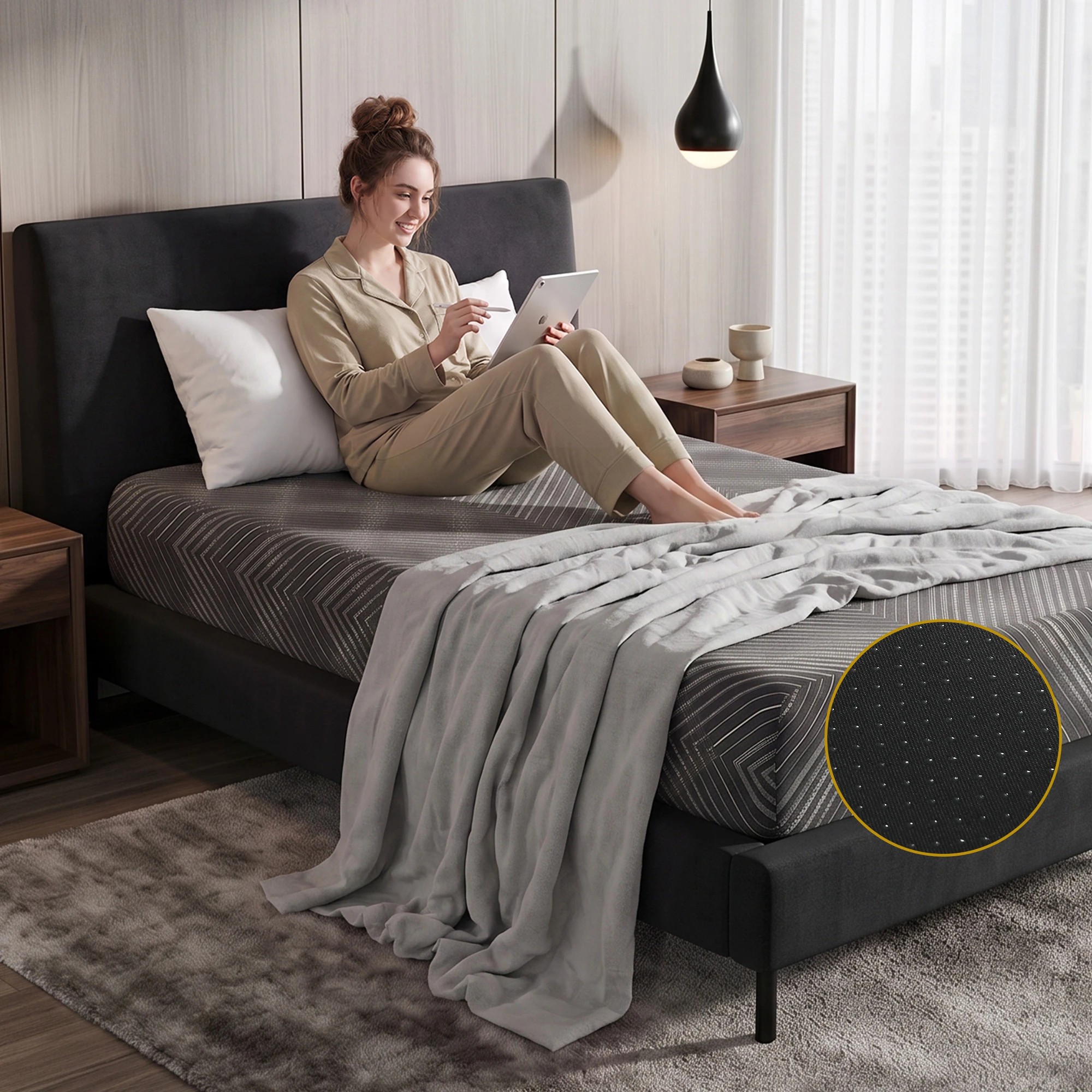 8 Giselle Bedding 25cm Memory Foam Mattress Gel Infused Foam Removable Cover - King Single Bed - Multi, 8 of 9