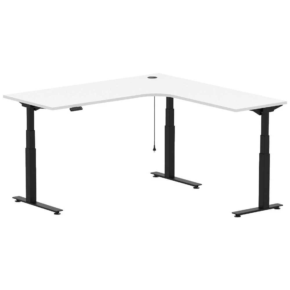 1 Stilford S2 Electric Radius Workstation 1800mm Black/White Desks, Tables and Workstations, 1 of 4