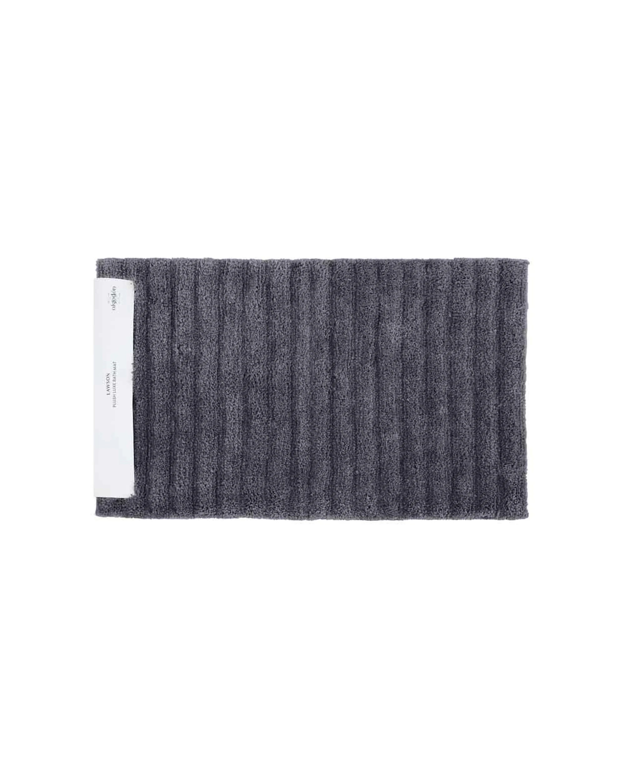 2 Algodon 2PK Lawson Plush Bath Runner Non-Slip Mat 50x100cm - Grey, 2 of 4