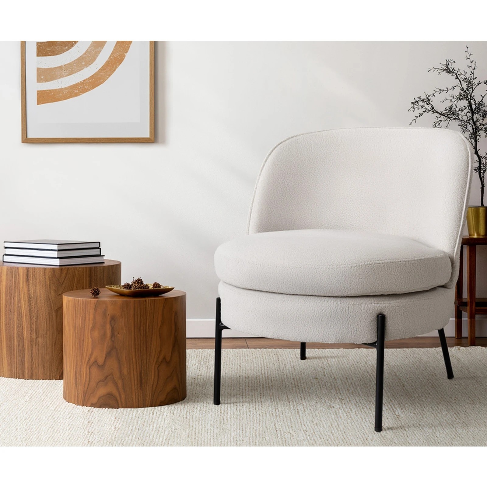 4 Oikiture Armchair Lounge Chair Accent Couch Chairs Padded Sofa Boucle - White, 4 of 7