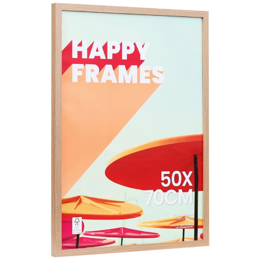 2 Happy Frames 50 x 70CM Poster Frame Oak, 2 of 4