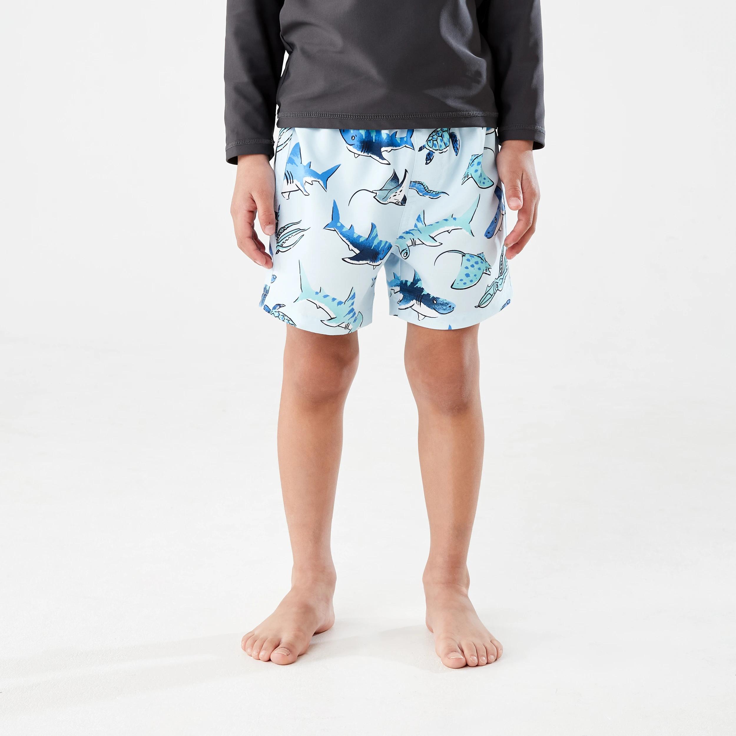 1 Printed Boardshorts SHARK PARADE MEDIUM BLUE, 1 of 5