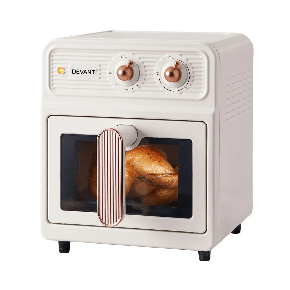 1 Devanti 6L Air Fryer Knob Control 1700W - Beige, 1 of 7