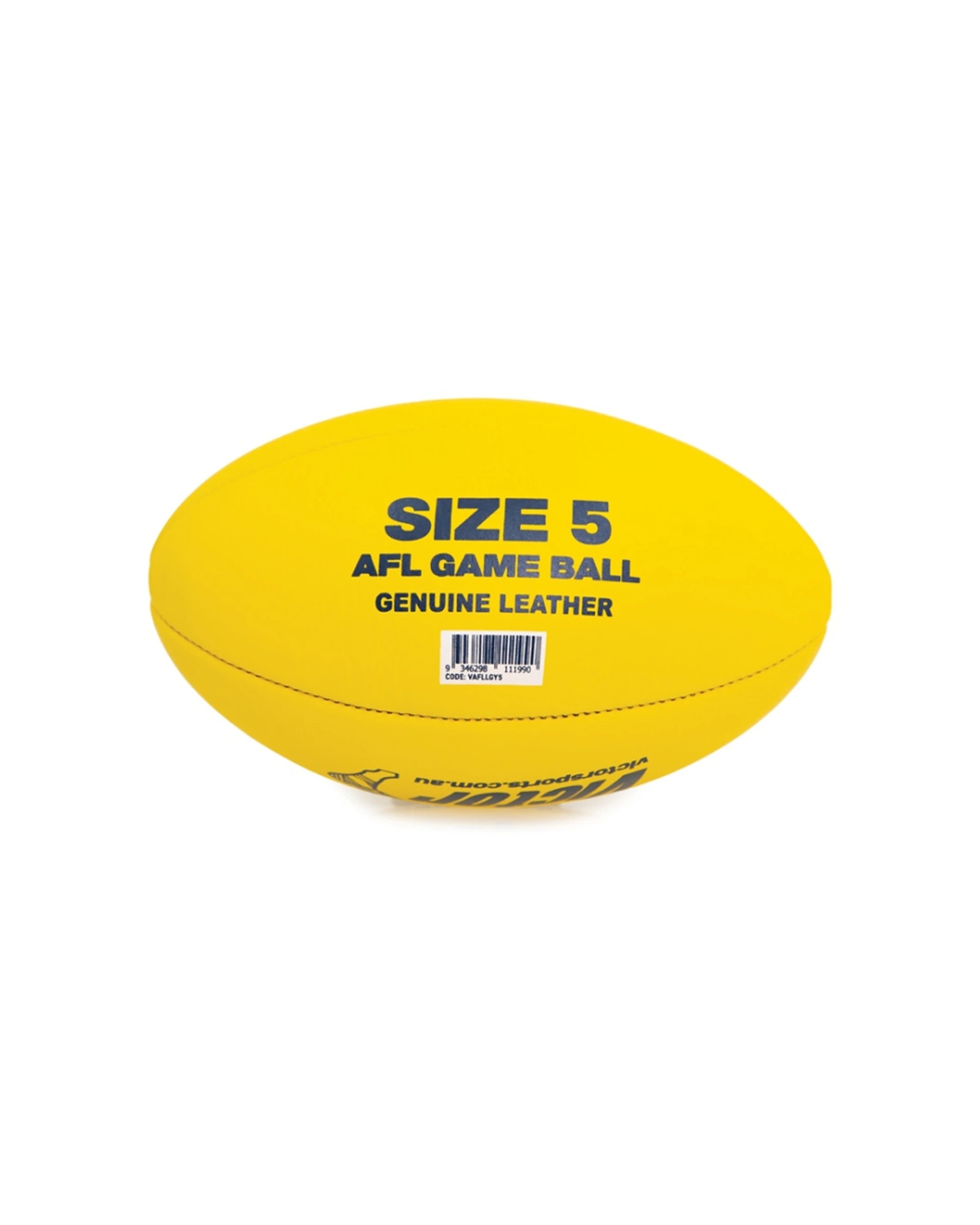 4 Victor Sports AFL Leather Game Ball Quality Material Size 5 - Yellow, 4 of 4