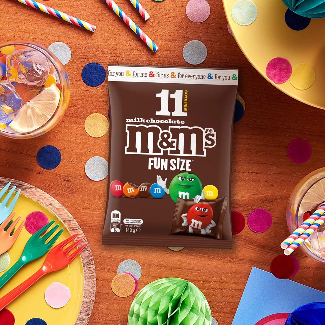 3 M&M’s 11 Pack Fun Size Milk Chocolate Share Pack 148g, 3 of 5