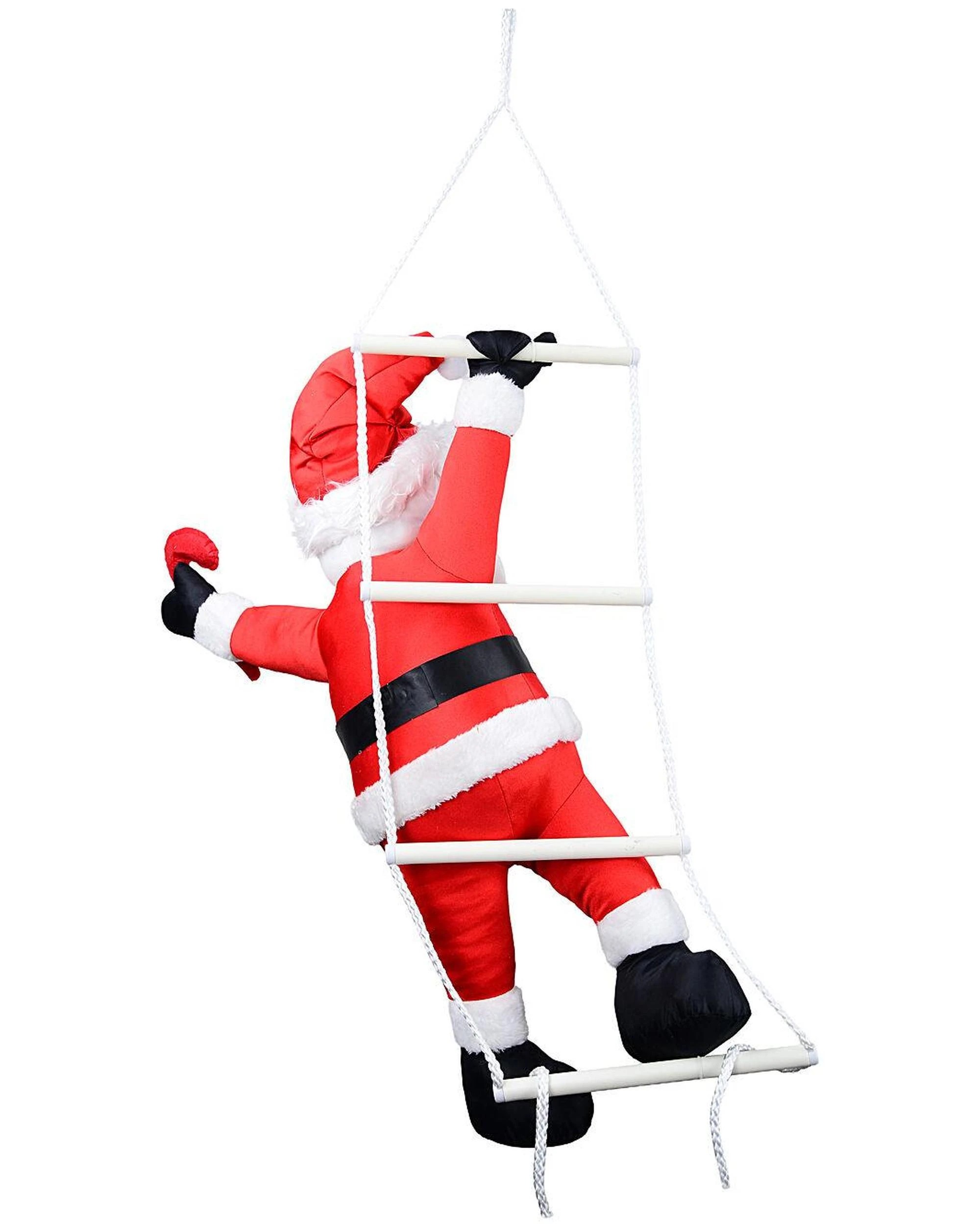 Christmas Warehouse Hanging Santa On Ladder Outdoor Stretch Nylon ...