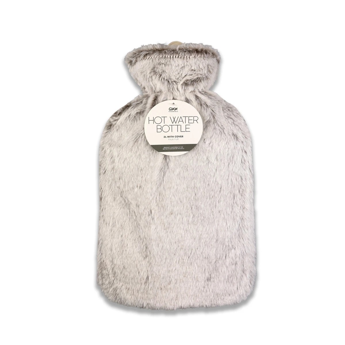 2 2L OXX Essentials Hot Water Bottle With Faux Fur Cover, 2 of 2