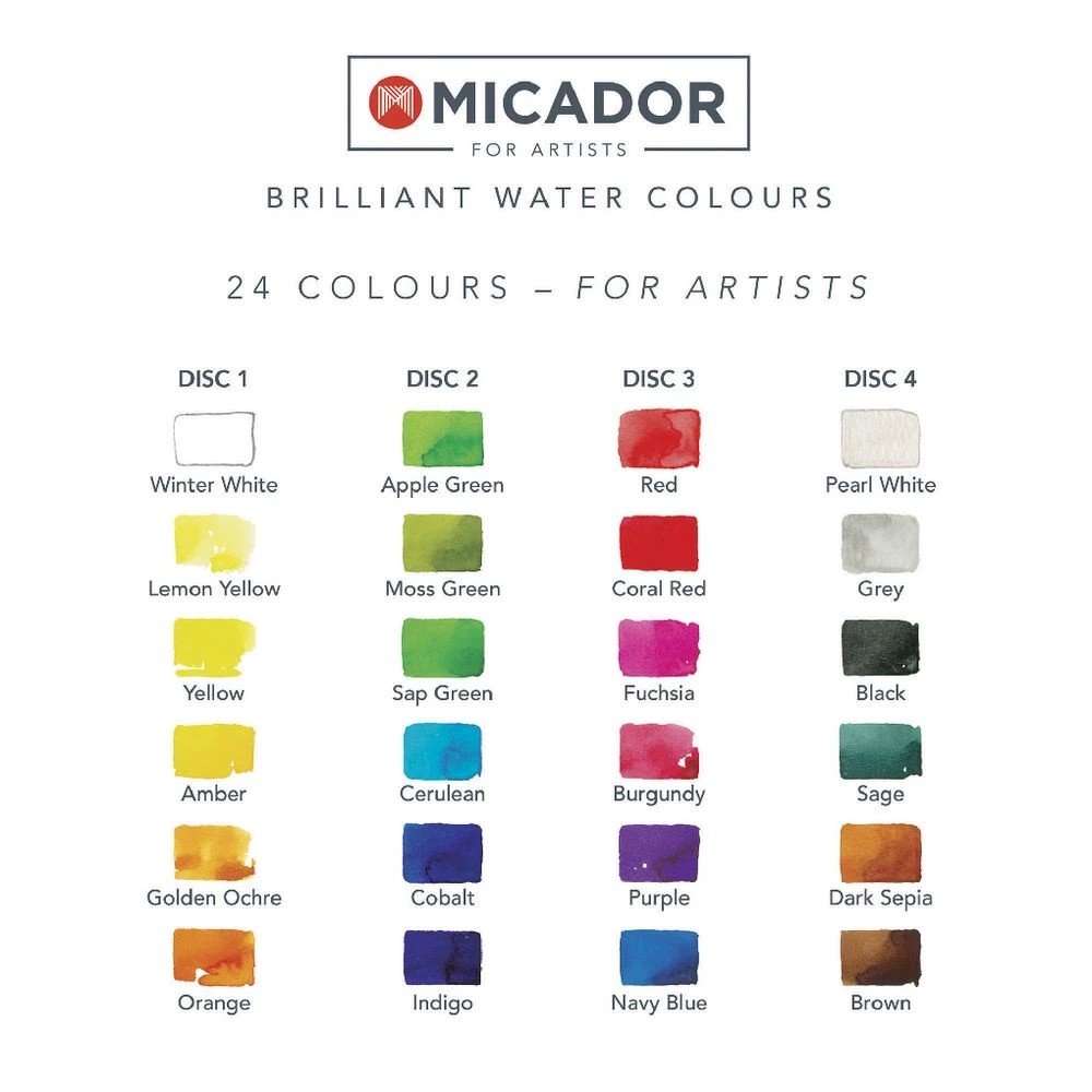 2 Micador For Artists Brilliant Watercolour Discs 24 Pack, 2 of 2