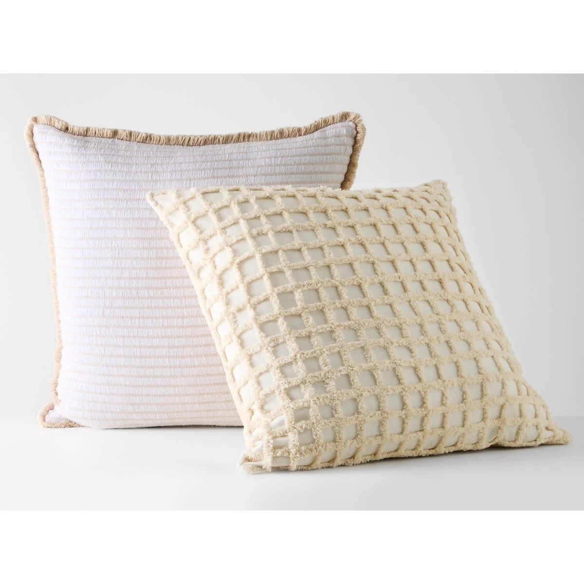 5 60cm Woven Fringe Cushion - White, 5 of 5