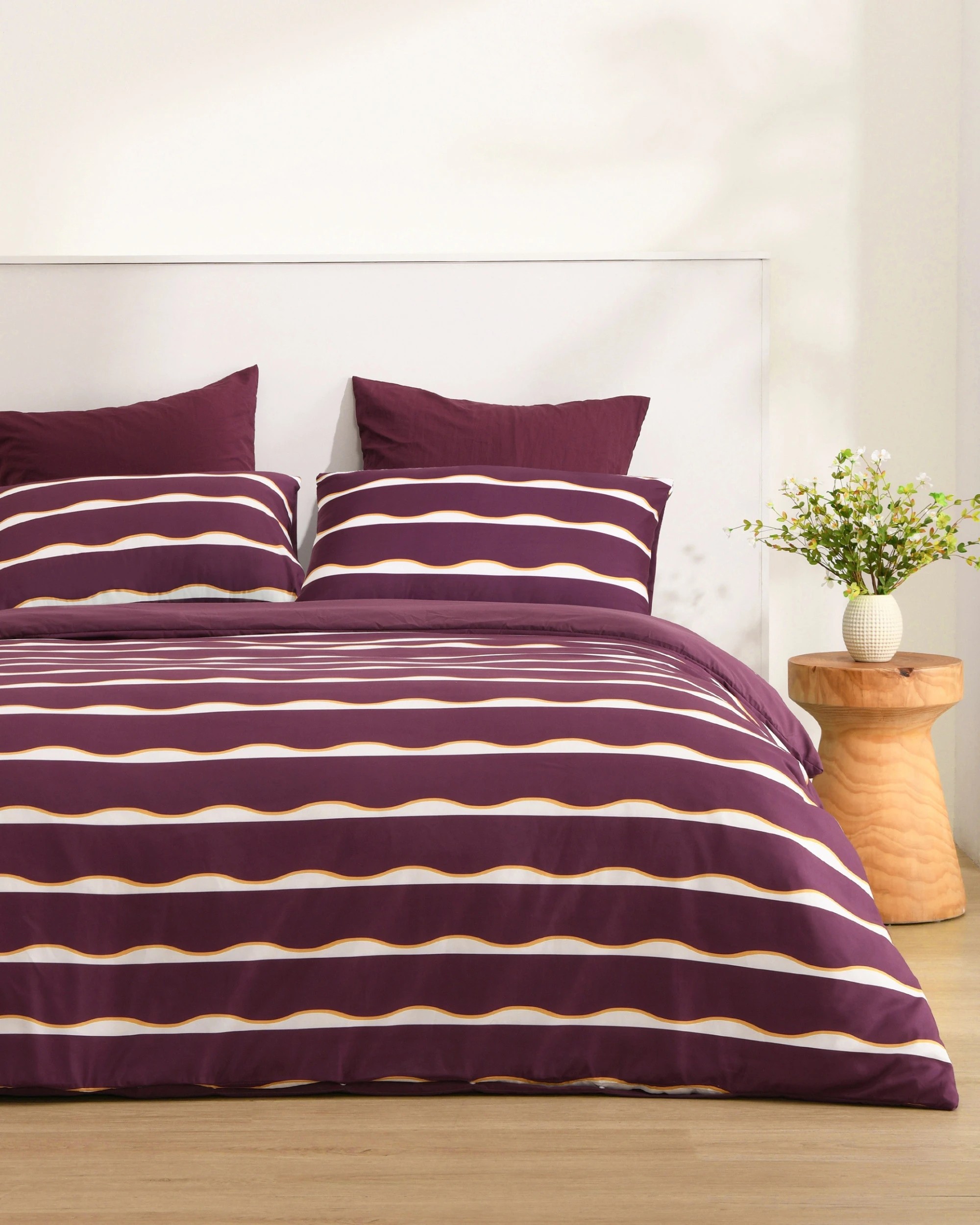 1 Dreamaker Noa Quilt Cover Set - King Bed - Cherry/Mustard, 1 of 5
