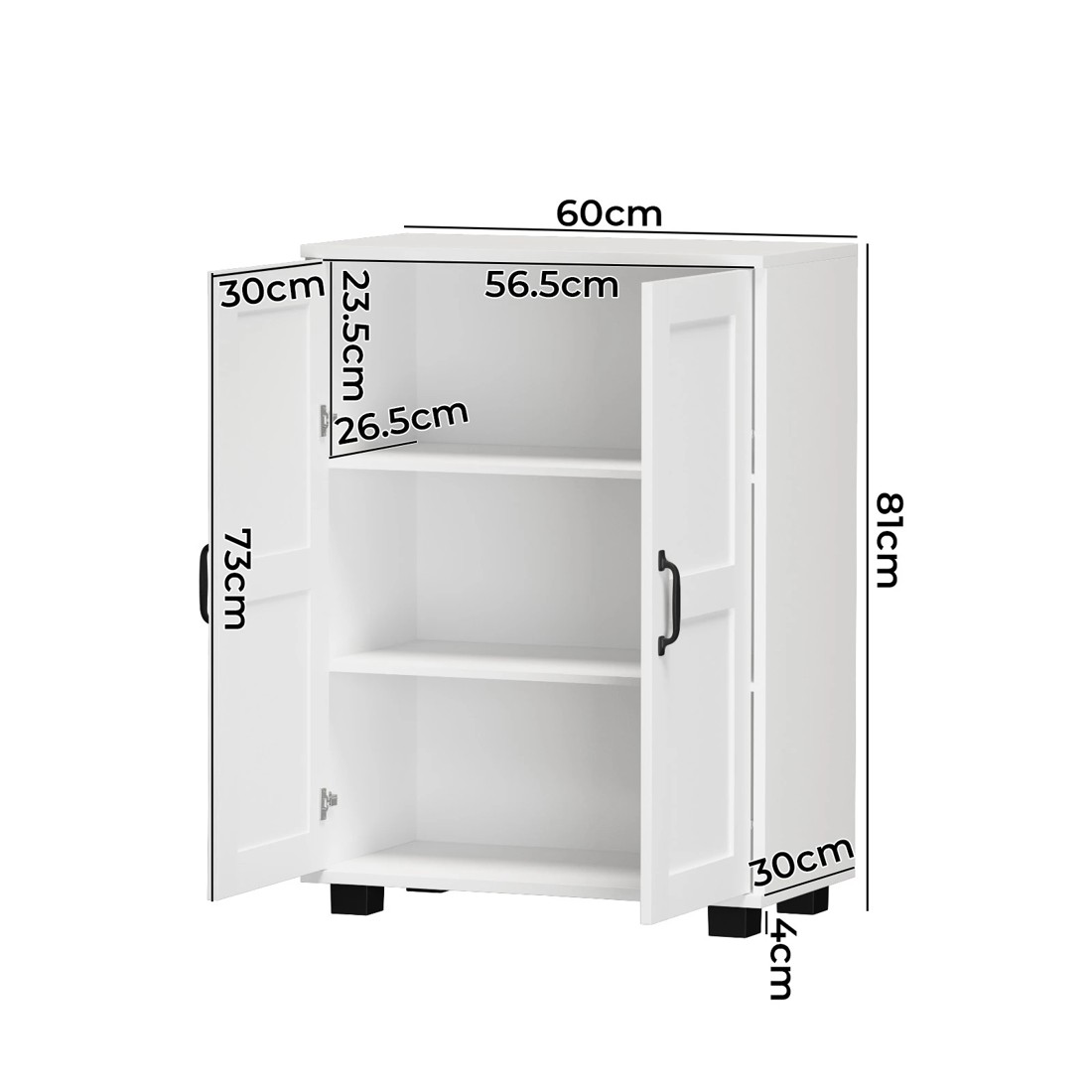 8 Oikiture Storage Cabinet Buffet Sideboard 2 Door Cupboard
 - White, 8 of 9