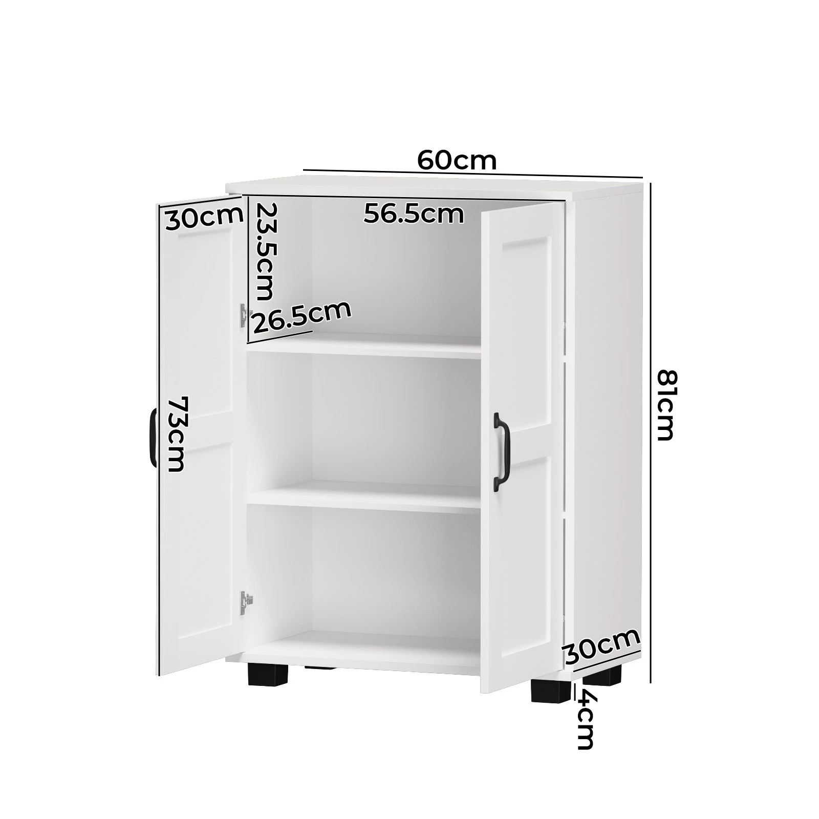 8 Oikiture Storage Cabinet Buffet Sideboard 2 Door Cupboard
 - White, 8 of 9