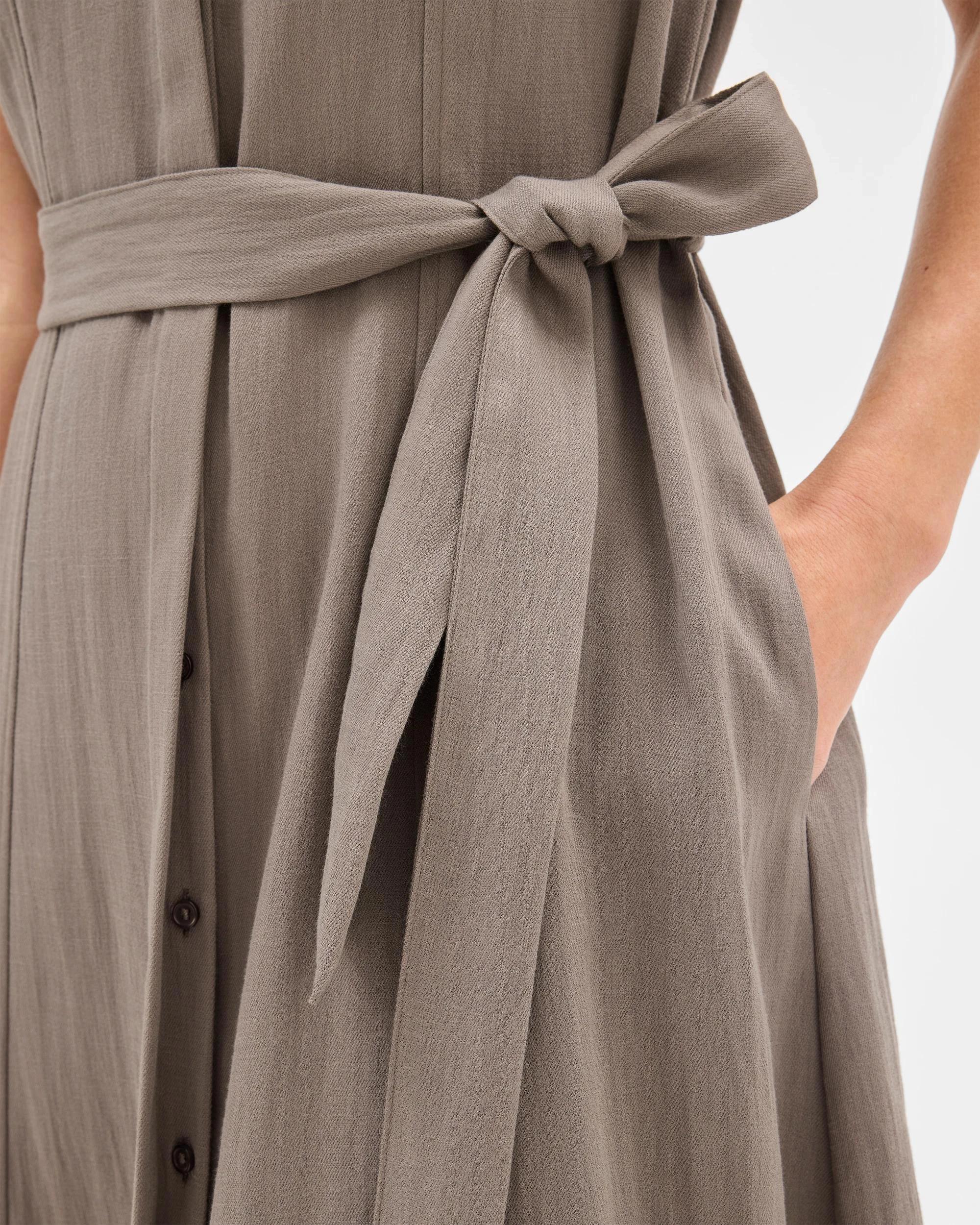 5 Summer Twill Midi Shirt Dress - Preview DUSTY KHAKI, 5 of 6
