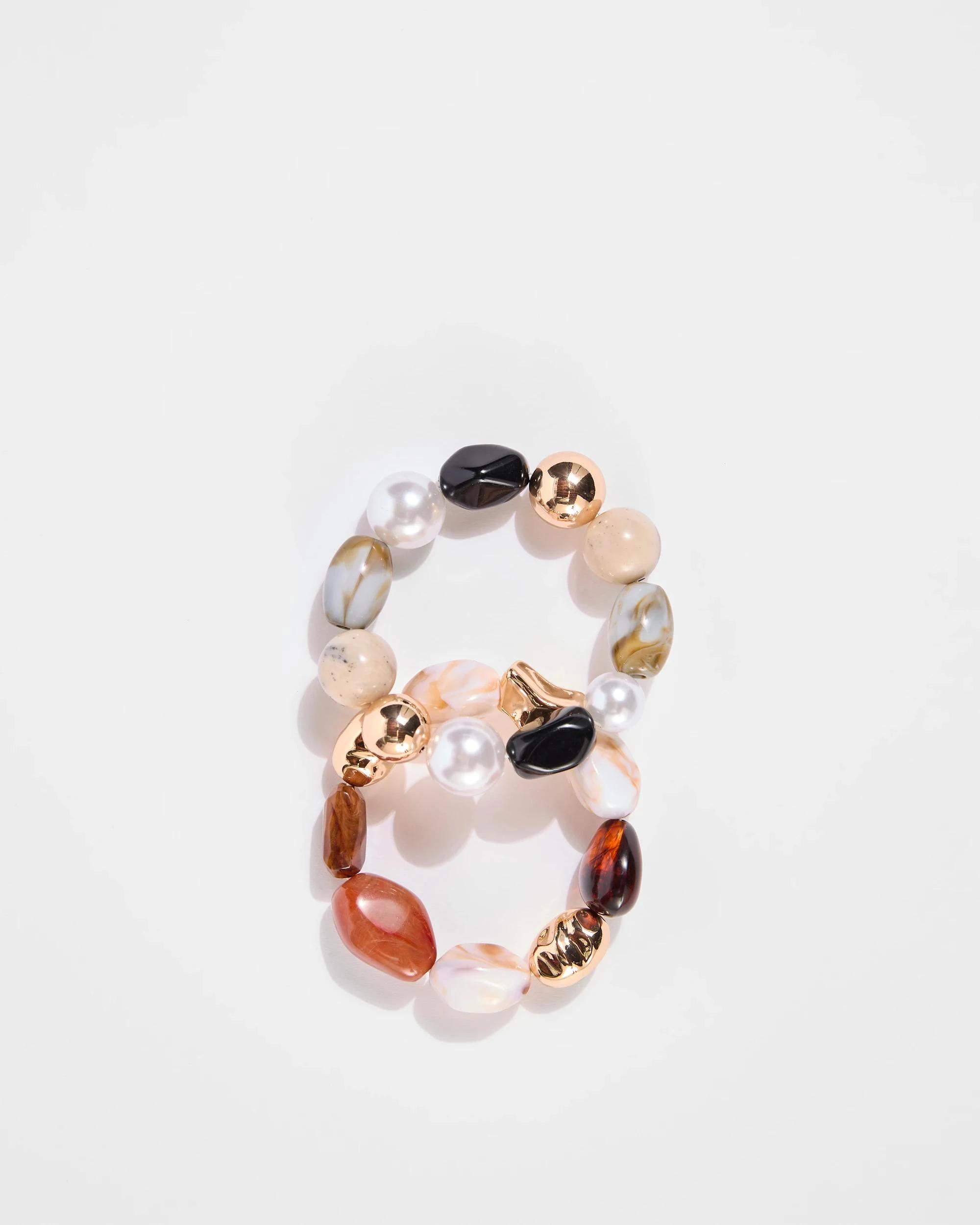 1 Target 2 Pack Chunky Beaded Stretch Bracelet MULTI, 1 of 2