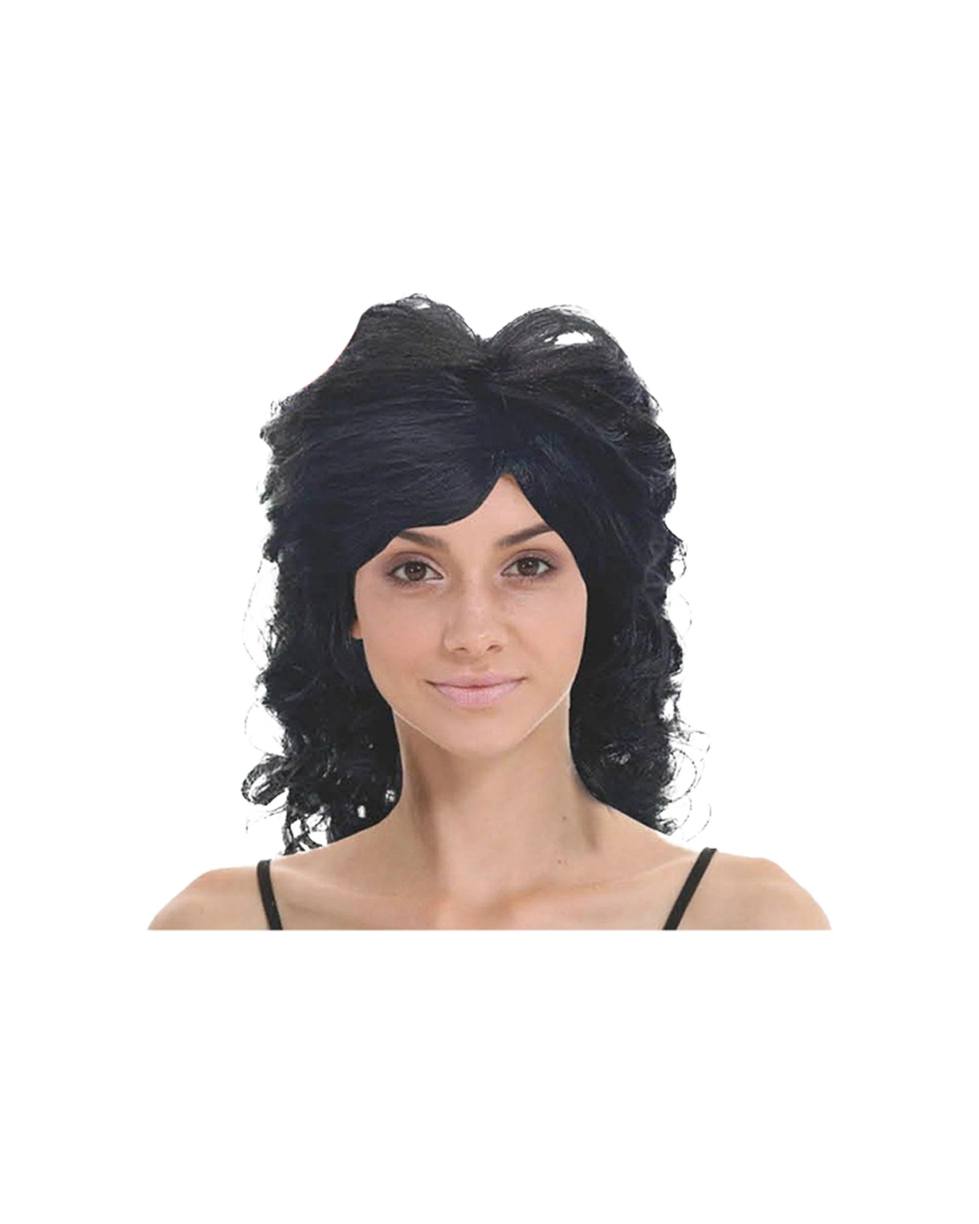 1 JD Party Retro Wig Curly Vintage Style Side Bang Costume Accessory - Black, 1 of 1