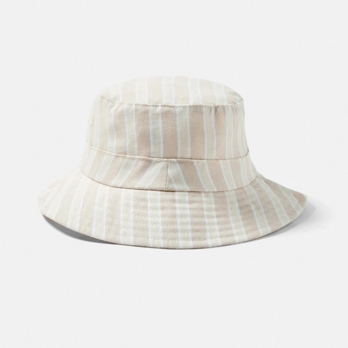 1 Wide Brim Summer Hat ECRU STRIPE, 1 of 2