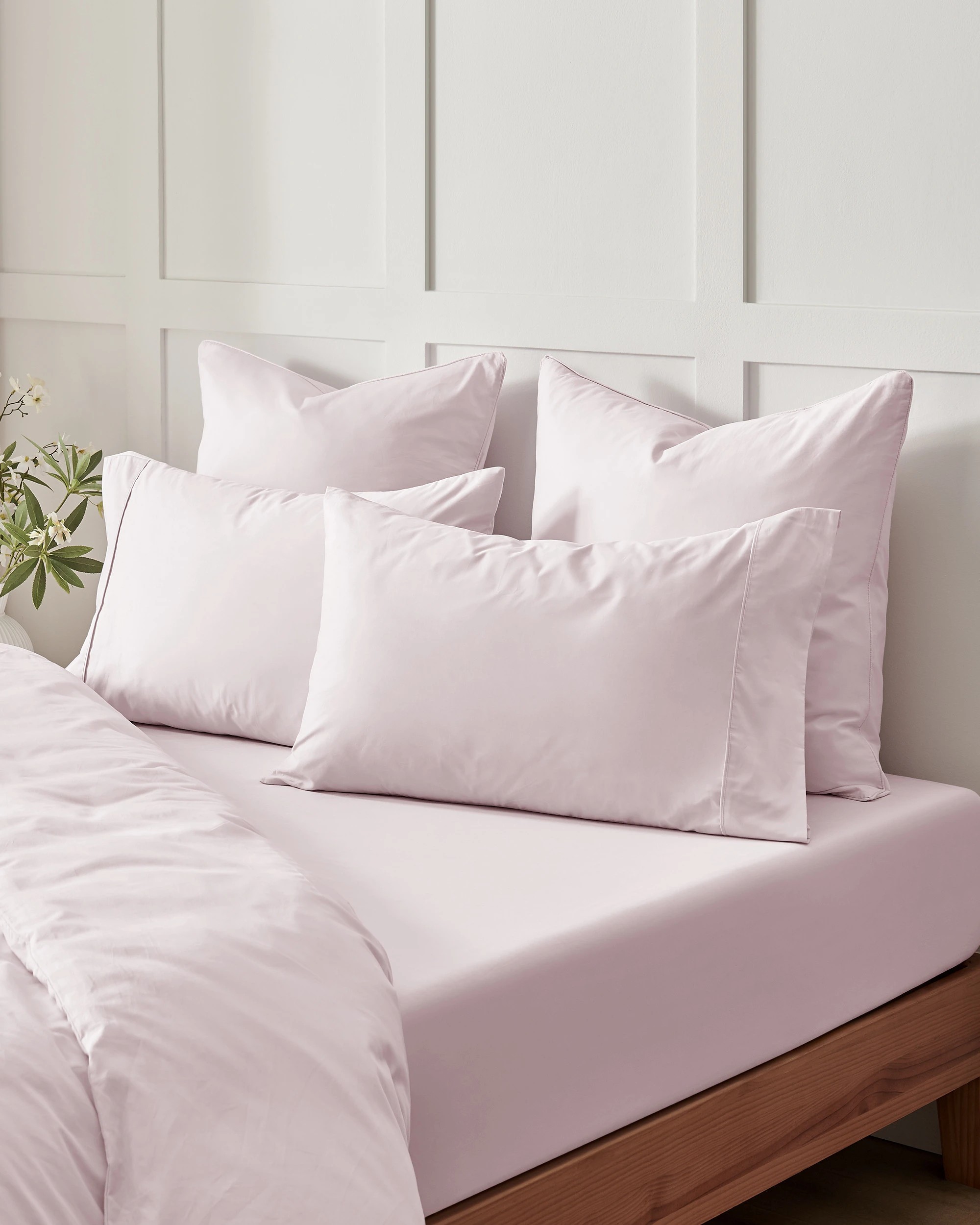 7 Dreamaker 400TC Premium Cotton Sateen Fitted Sheet Set - King Bed - Petal, 7 of 7