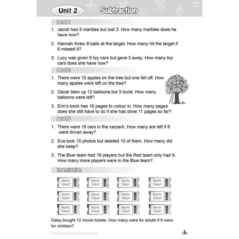 4 Problem Solved Mathematics Activity Book 2, 4 of 4