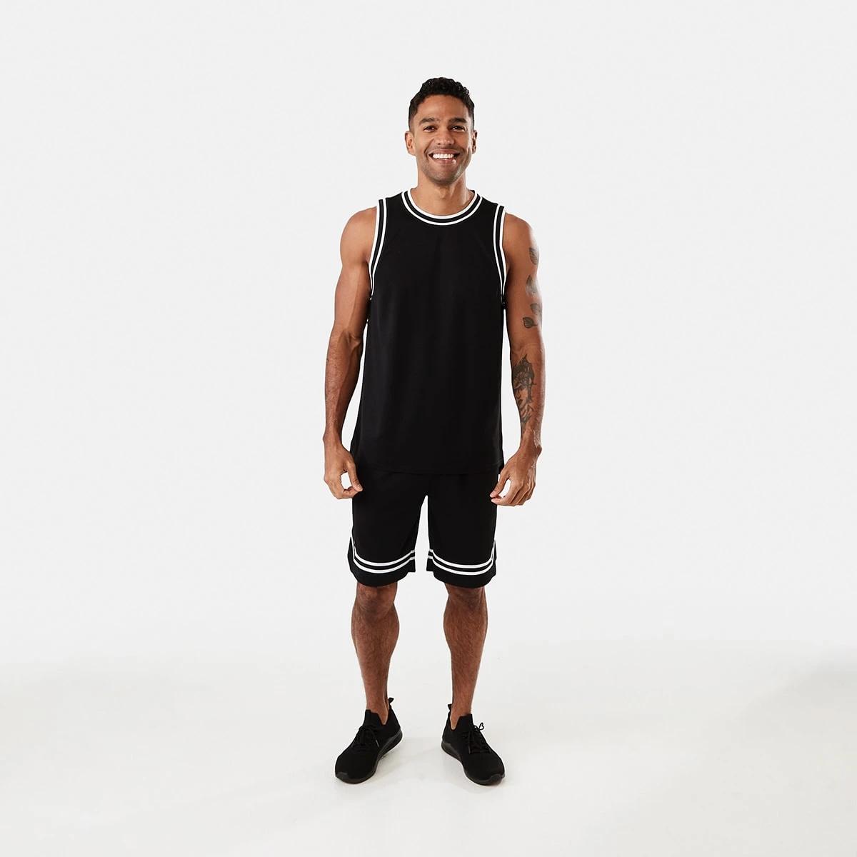 6 Active Mens Basketball Tank Black, 6 of 6