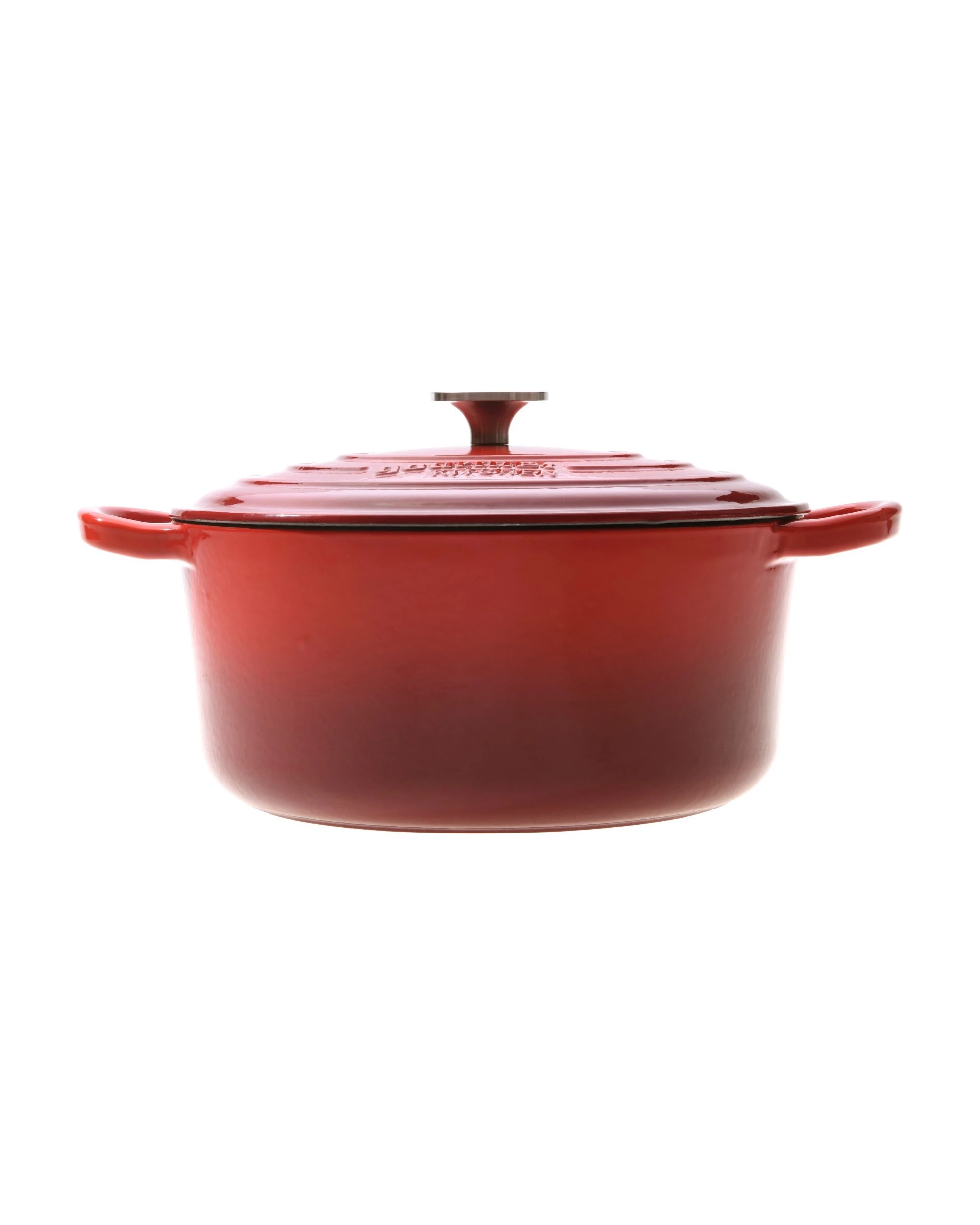 5 Gourmet Kitchen Enamelled Cast Iron Casserole 28cm - Black Cherry Red, 5 of 9