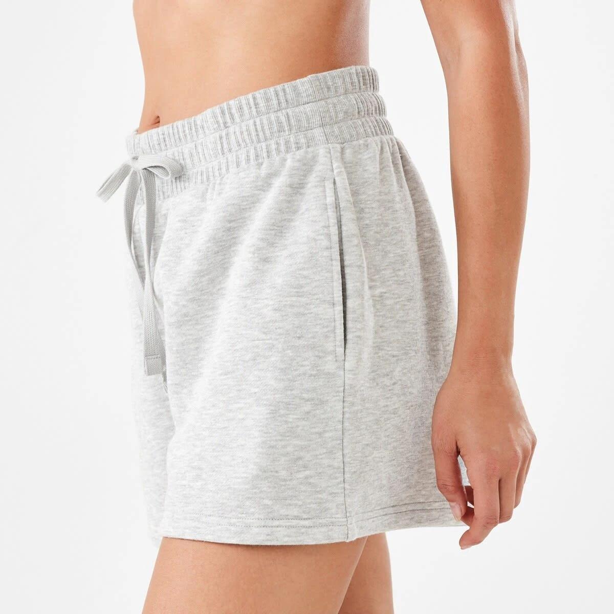 2 Active Womens Fleece Shorts Grey Marle, 2 of 6
