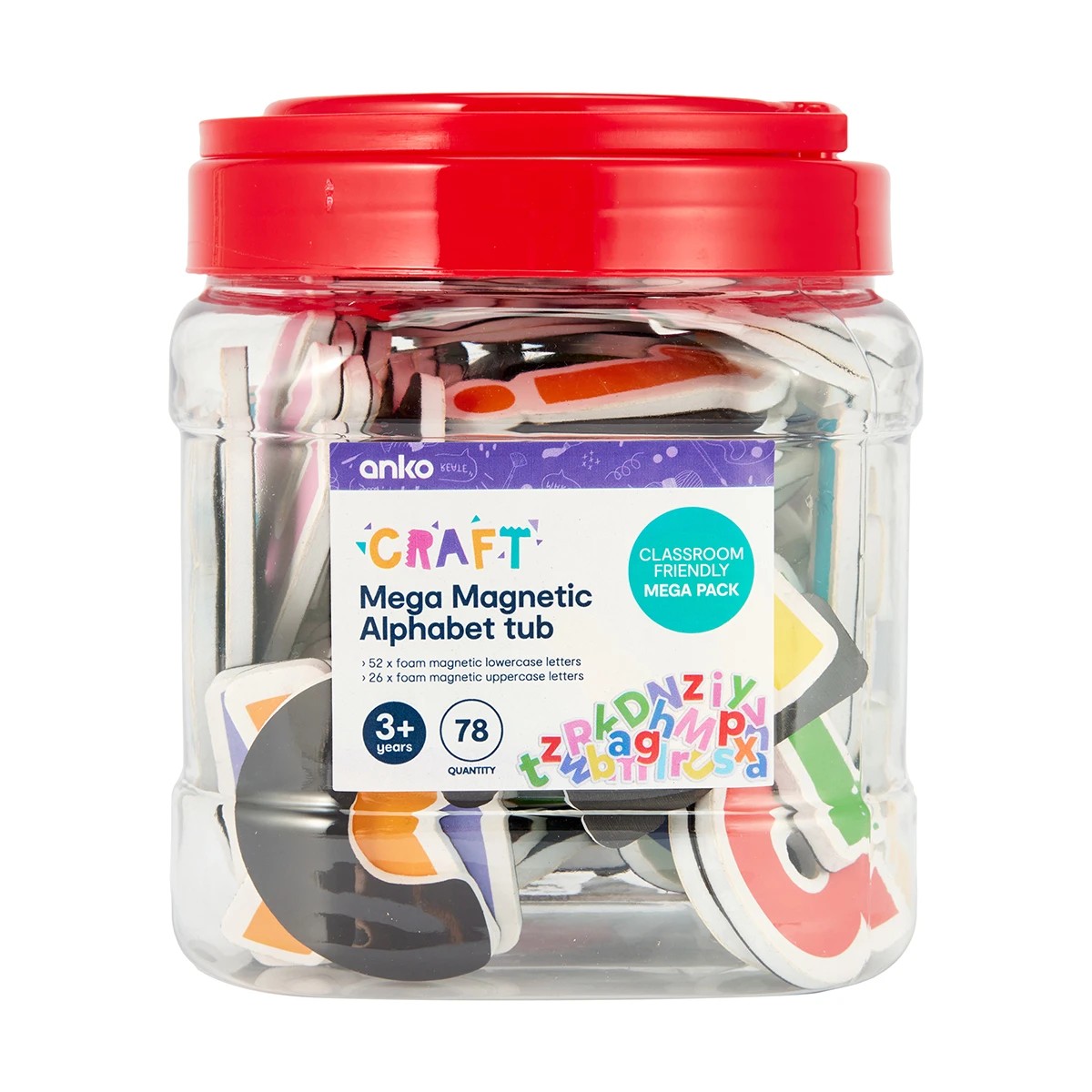 1 78 Piece Mega Magnetic Alphabet Tub, 1 of 10