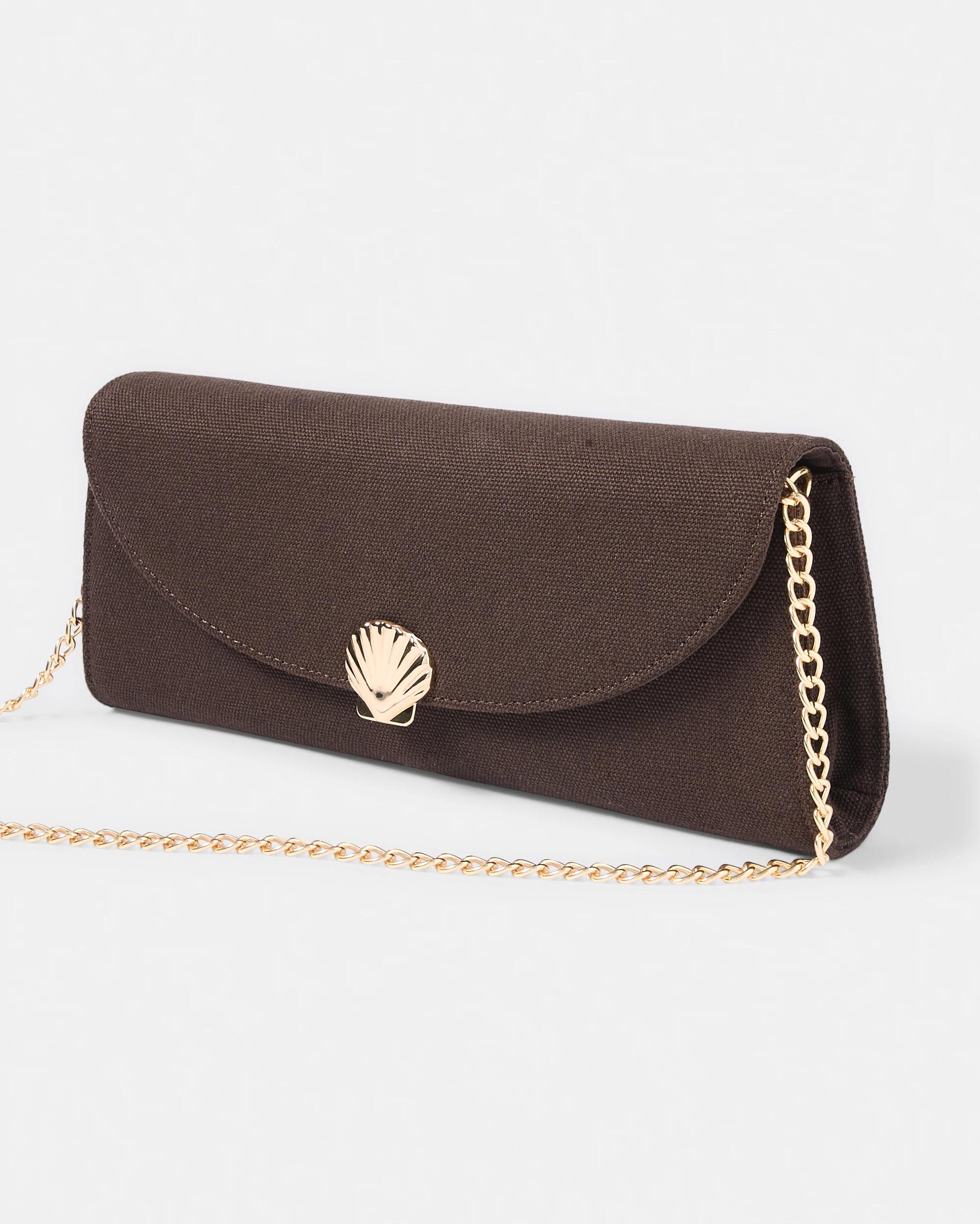 3 Shell Plaque Clutch Choc Plum, 3 of 7