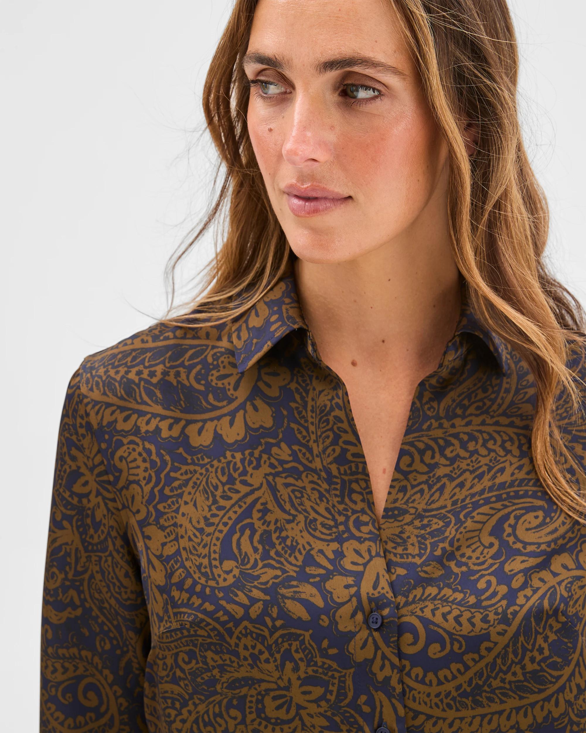 5 Preview Satin Long Sleeve Button Up Shirt WINTER PAISLEY, 5 of 6