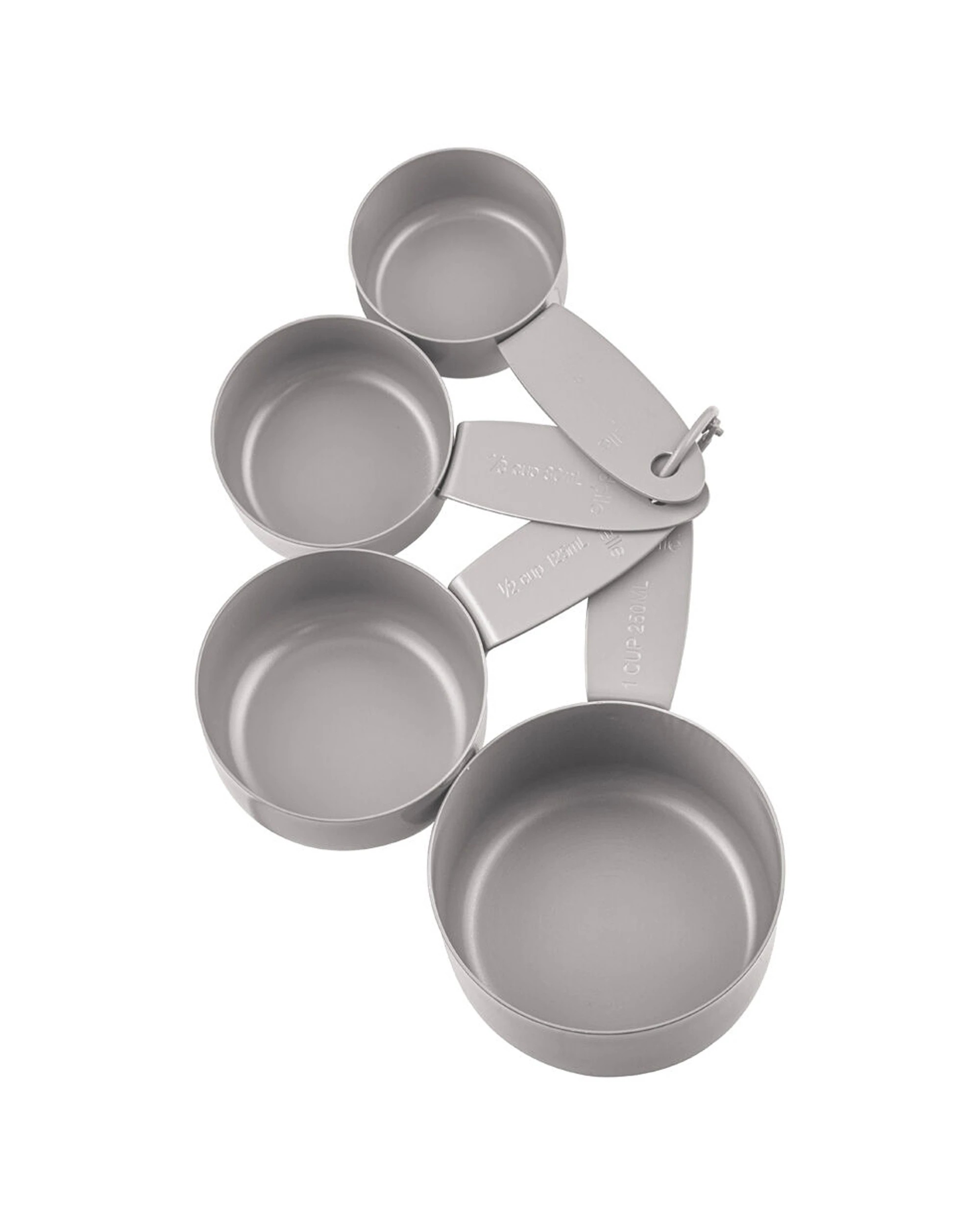 1 Ladelle 4pc Essentials Measuring Cups Cooking Utensil Set Stone - Grey, 1 of 2