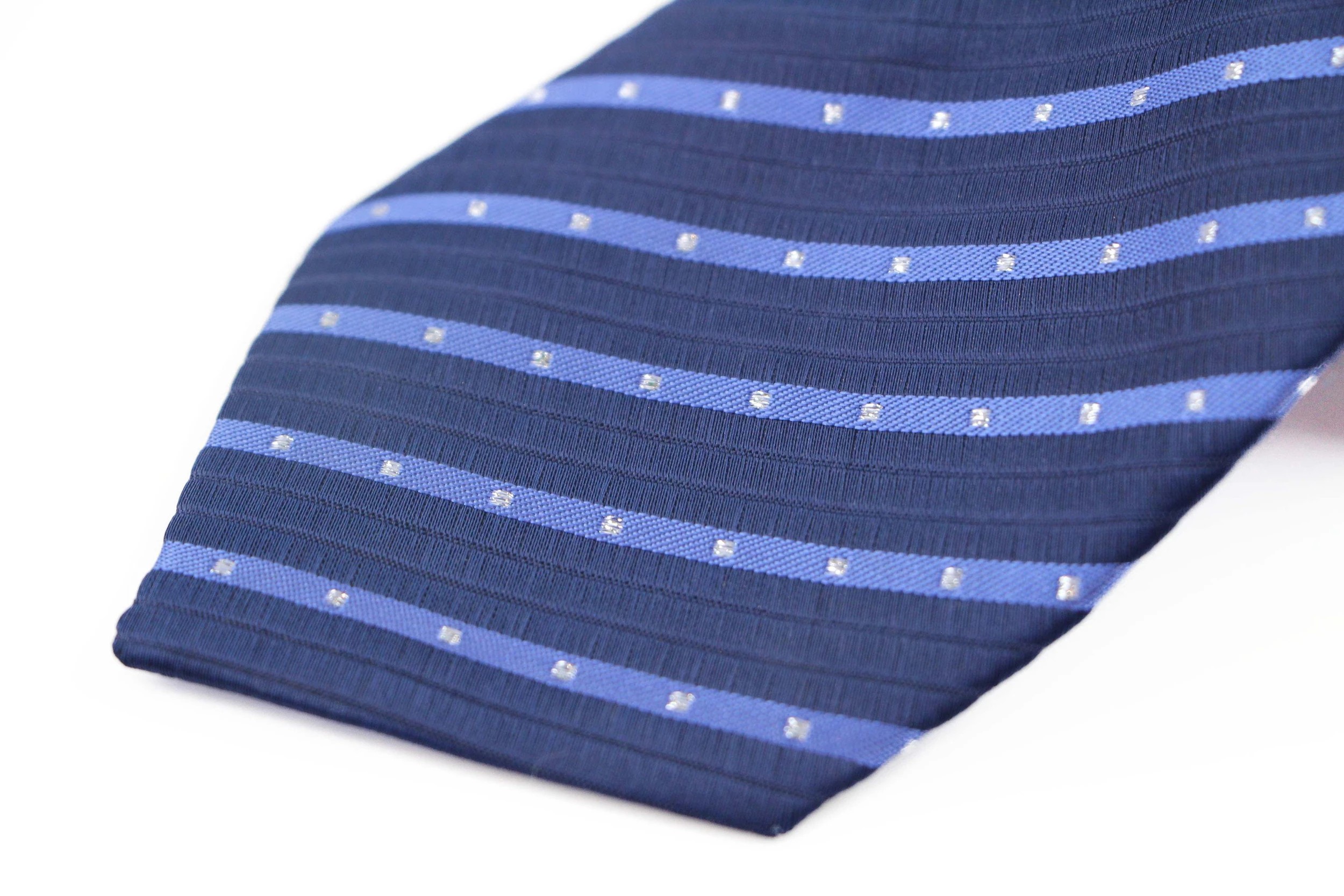 3 Zasel Mens Navy & Blue Striped 8cm Patterned Neck Tie - Multi, 3 of 3