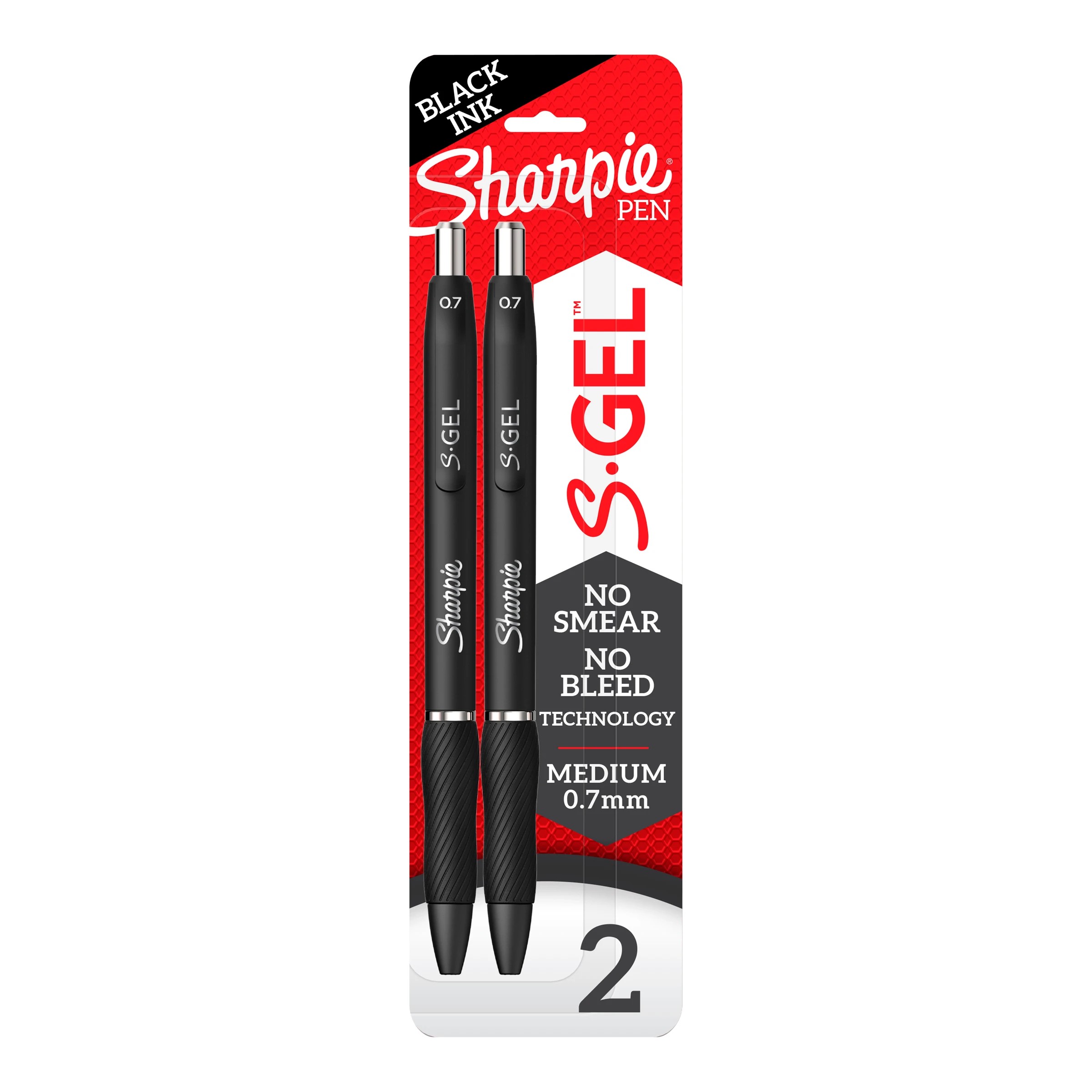 1 2 Pack Sharpie Retractable 0.7mm Gel Pen - Black, 1 of 10