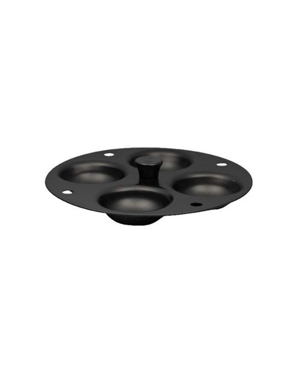 Avanti Round Non-stick Egg Poacher Pan Poaches 4 Eggs Fits 10-12in Skillet - Black