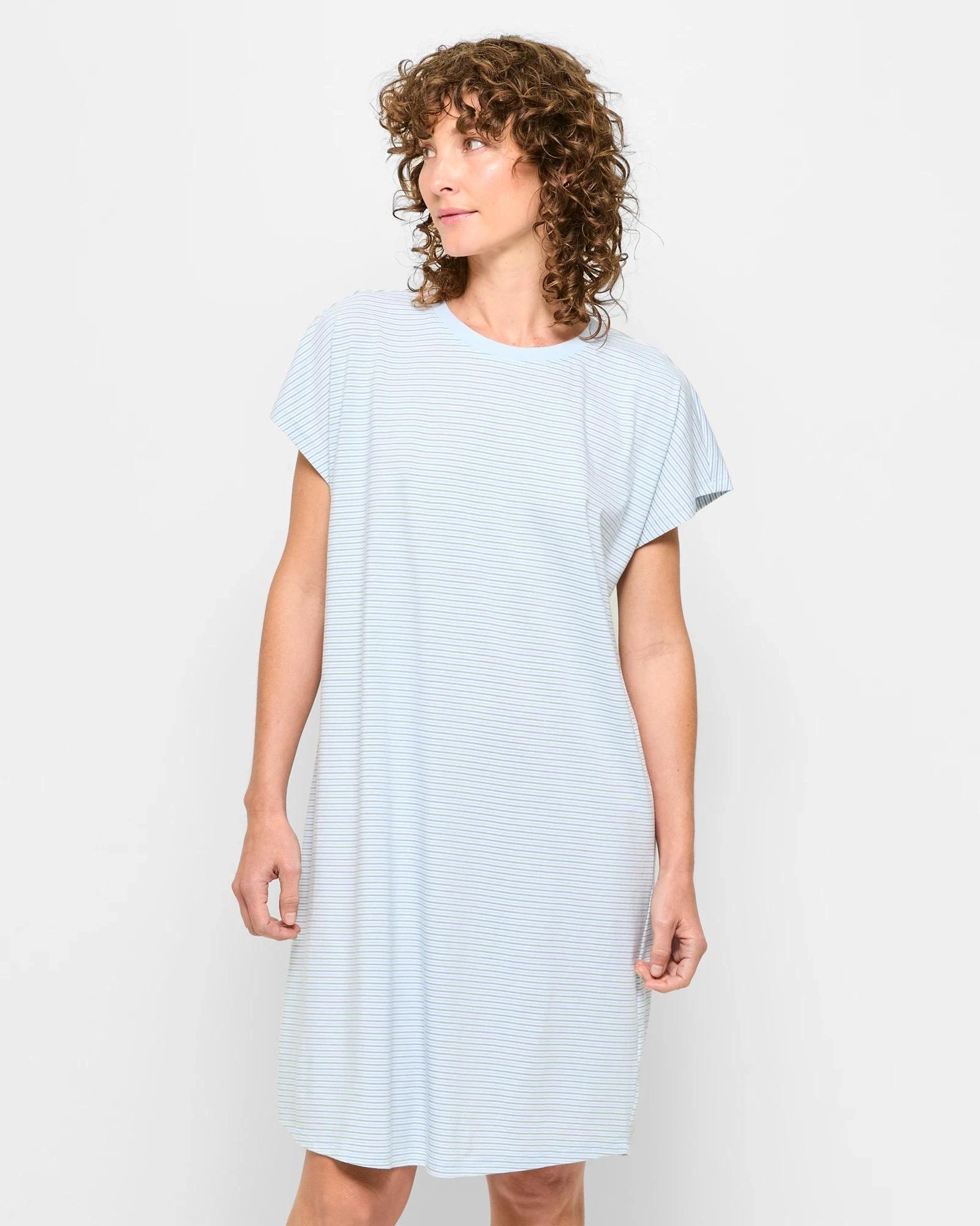 1 Target Australian Cotton T-Shirt Nightie SAGE STRIPE/BLUE, 1 of 5