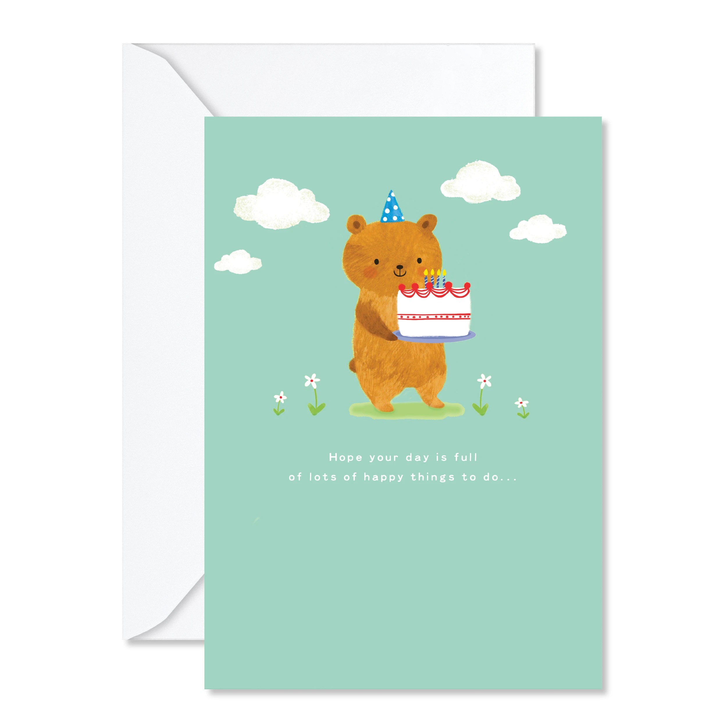 1 Hallmark Birthday Card - Bear and Cake, 1 of 3