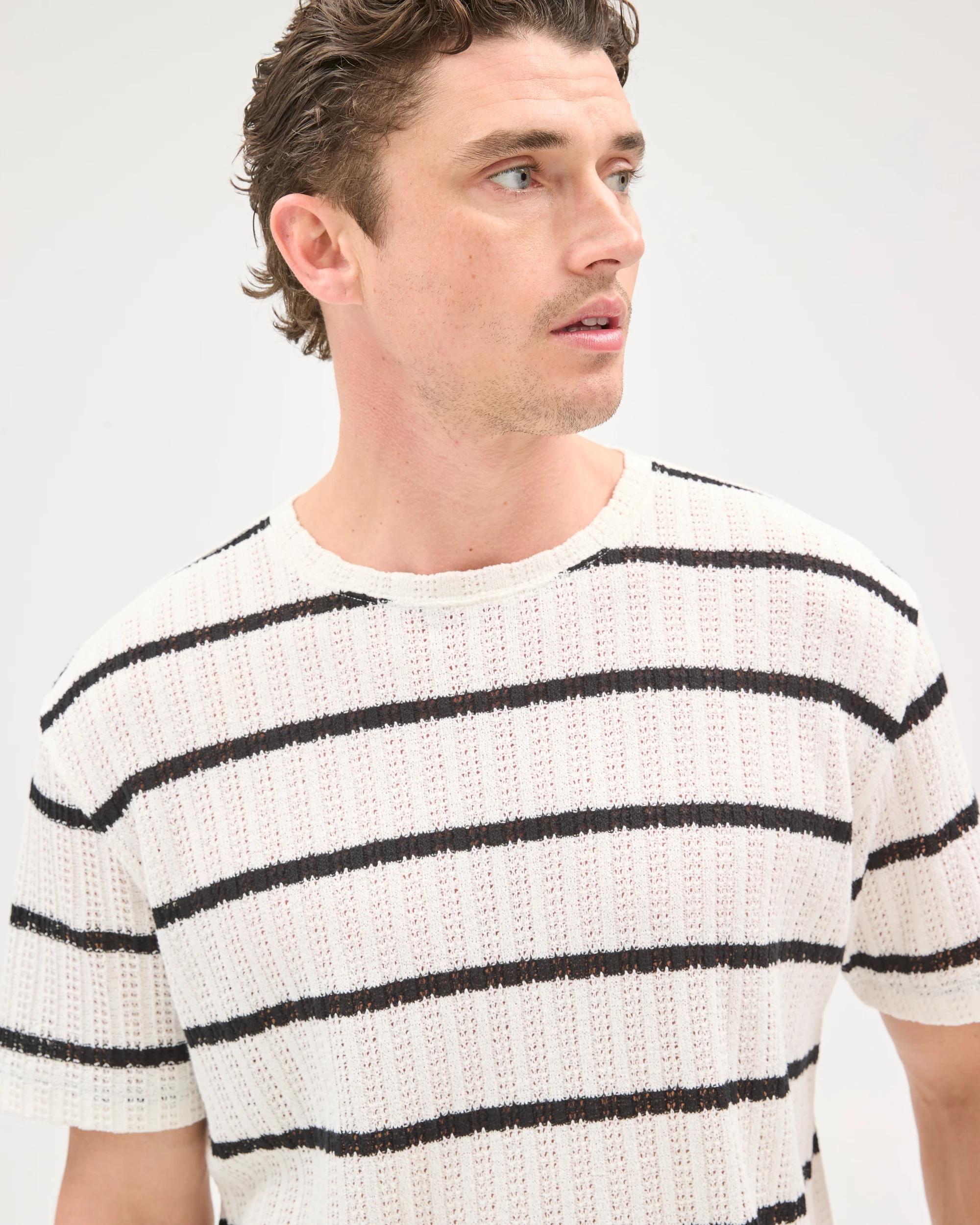 3 Target Man Australian Cotton Blend Pointelle Stripe T-Shirt NEUTRAL, 3 of 6