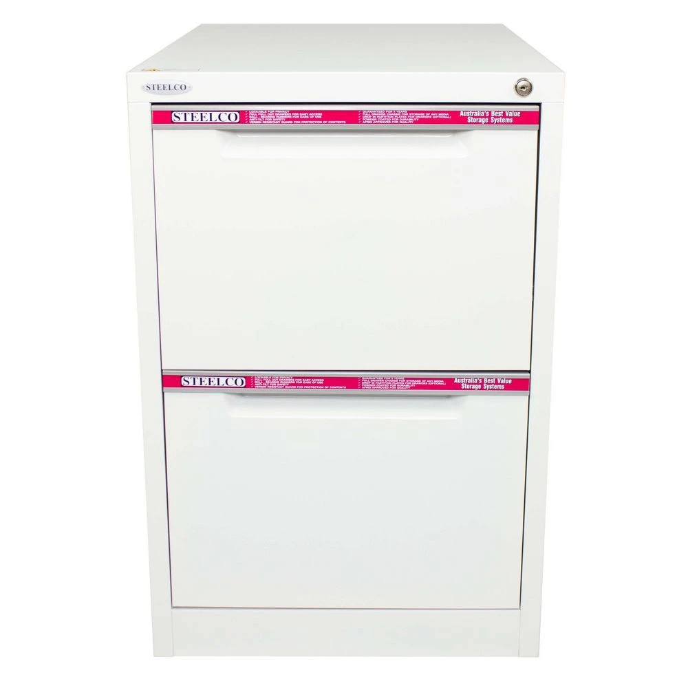 3 Steelco 2 Drawer Filing Cabinet White Satin Cabinets Filing Drawer Cabinets, 3 of 6