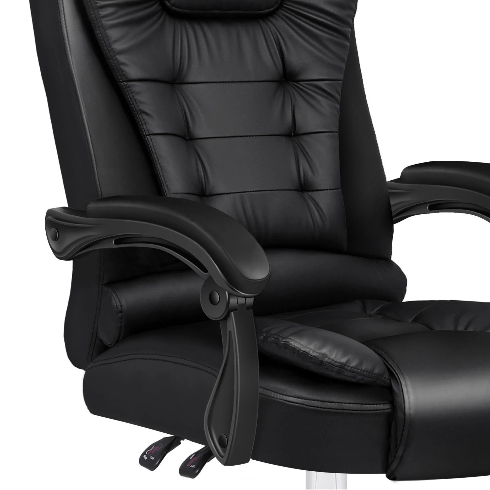 4 Alfordson Office Chair Gaming Executive Computer Recliner Racer PU Leather Seat - Black, 4 of 10