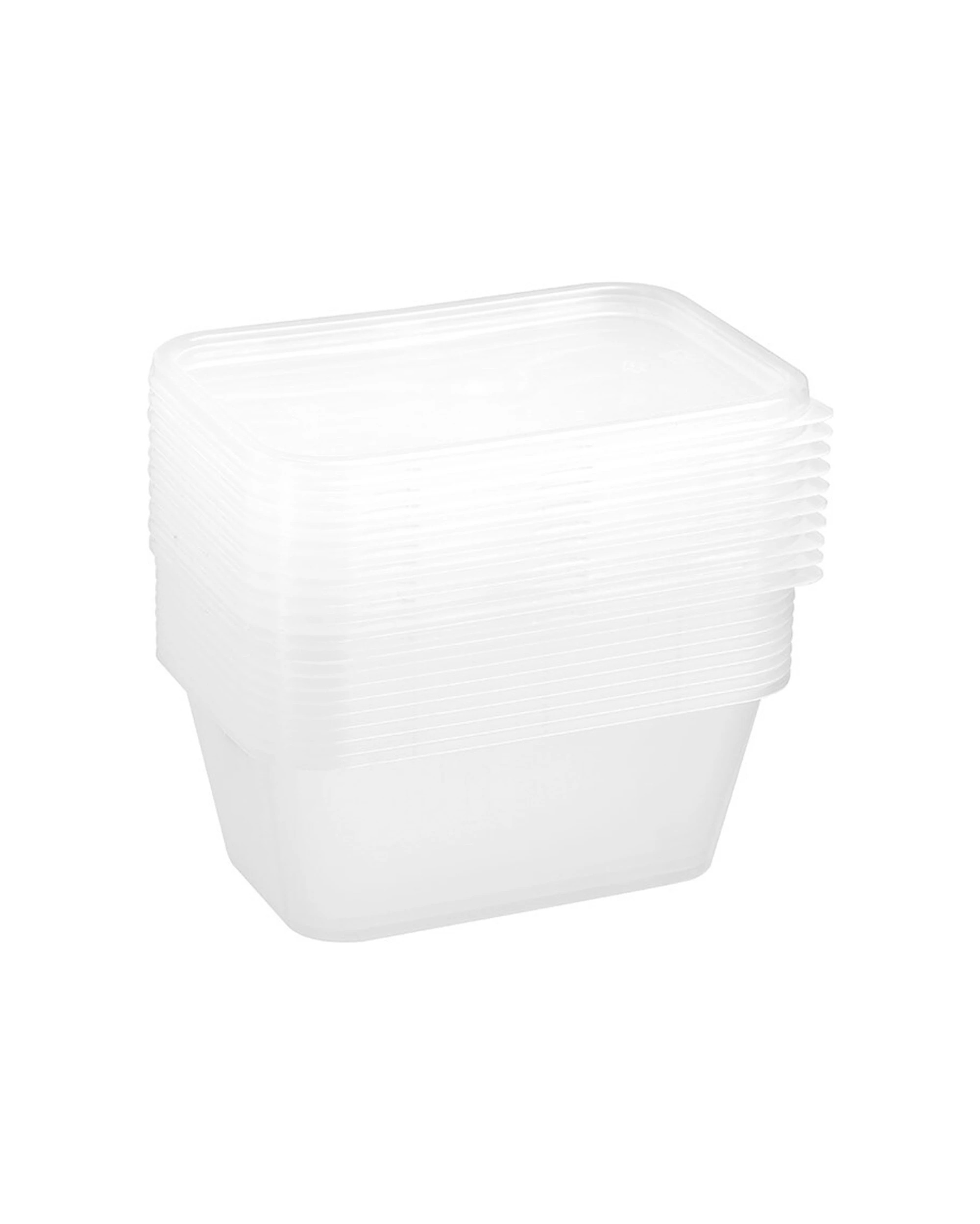 2 10pc Lemon & Lime Reusable Takeaway Food Storage Container Box Rectangular 300ml
 - Multi, 2 of 3