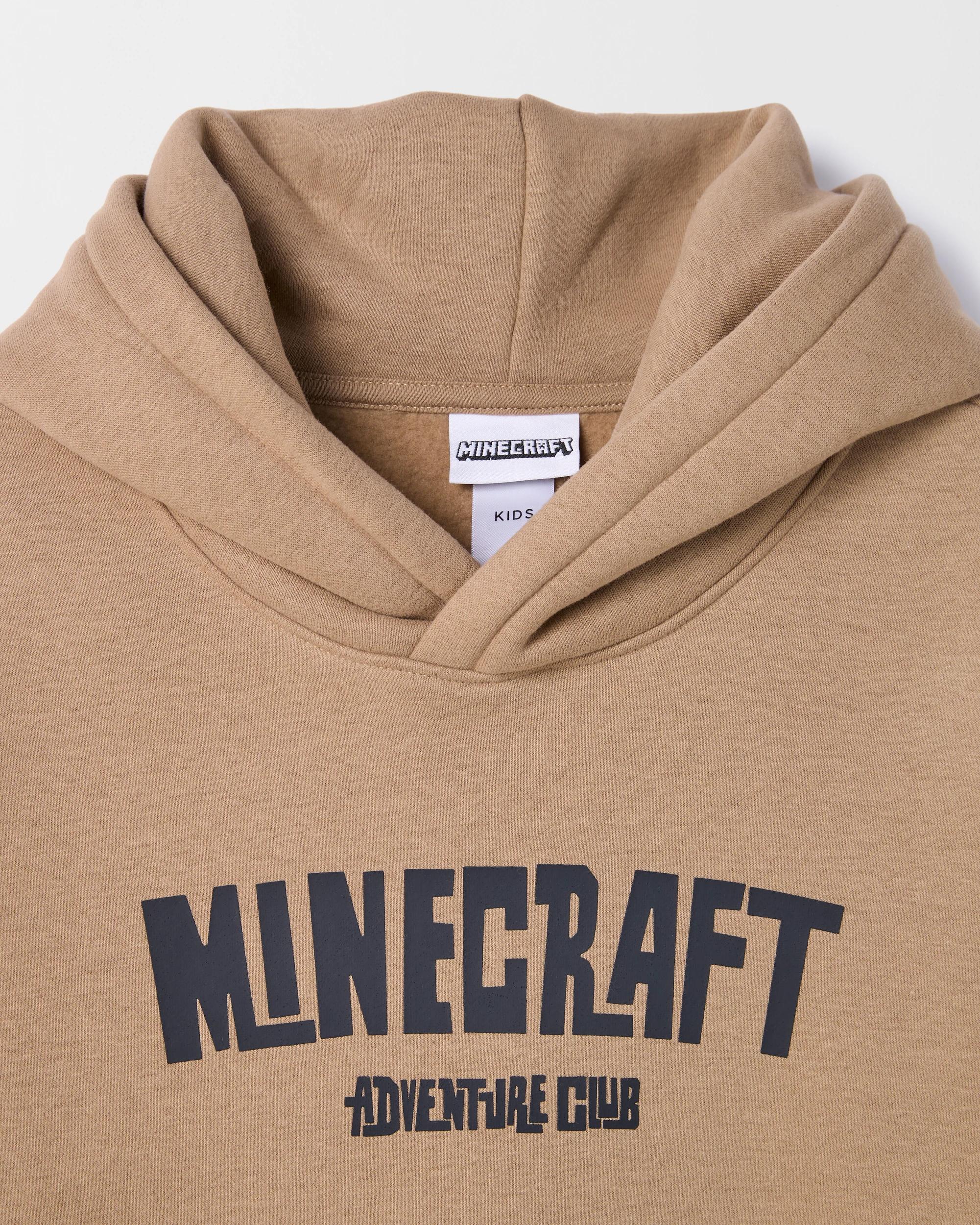 2 Minecraft Australian Cotton Blend Popover Hooded Jumper BROWN, 2 of 3