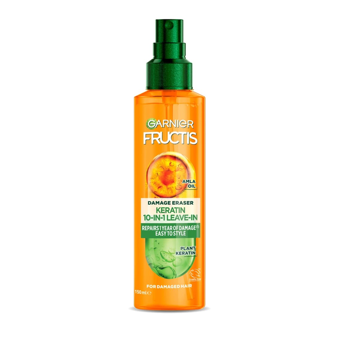 1 Garnier Fructis 10-in-1 Leave-In Damage Eraser Spray 150ml - Marula Oil and 2 Percent Keratin Repair Complex, 1 of 9