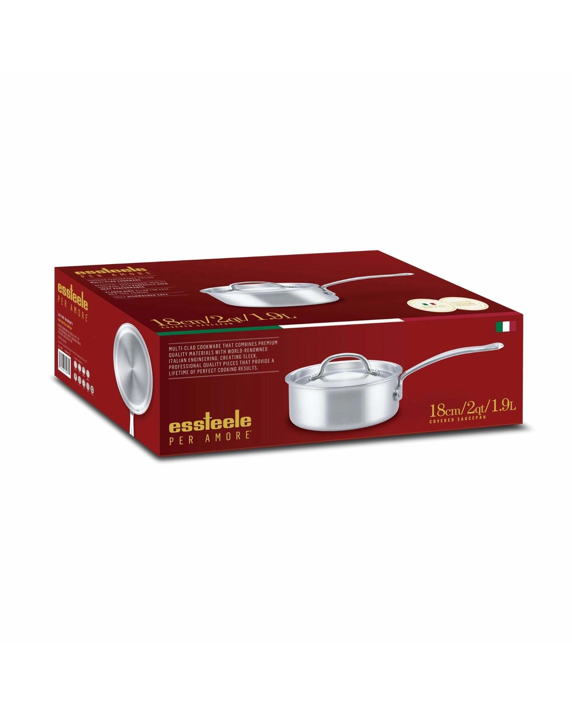 2 Essteele Per Amore Clad Stainless Steel Induction Covered Saucepan 18cm/1.9L - Silver, 2 of 2