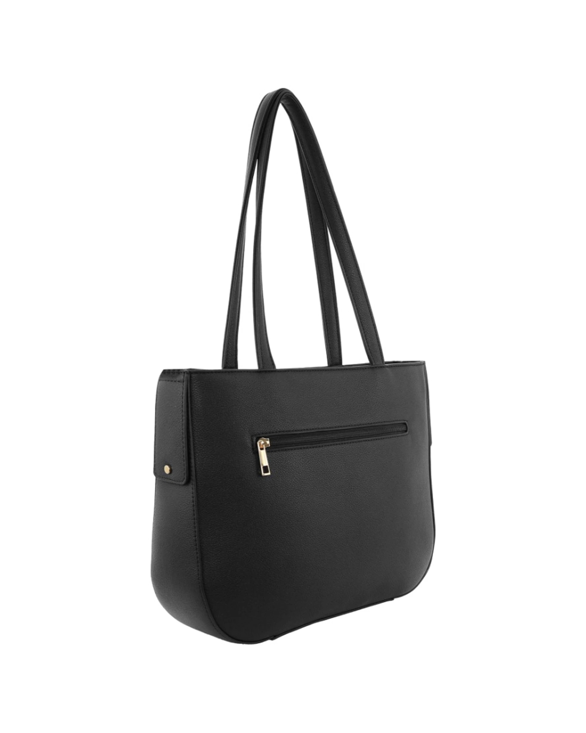 2 Milleni Women's Handbag Vegan Leather Fashion Double Shoulder Tote Bag - Black, 2 of 3