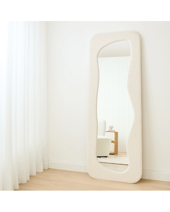 Curved Boucle Floor Mirror - 170cm x 60cm