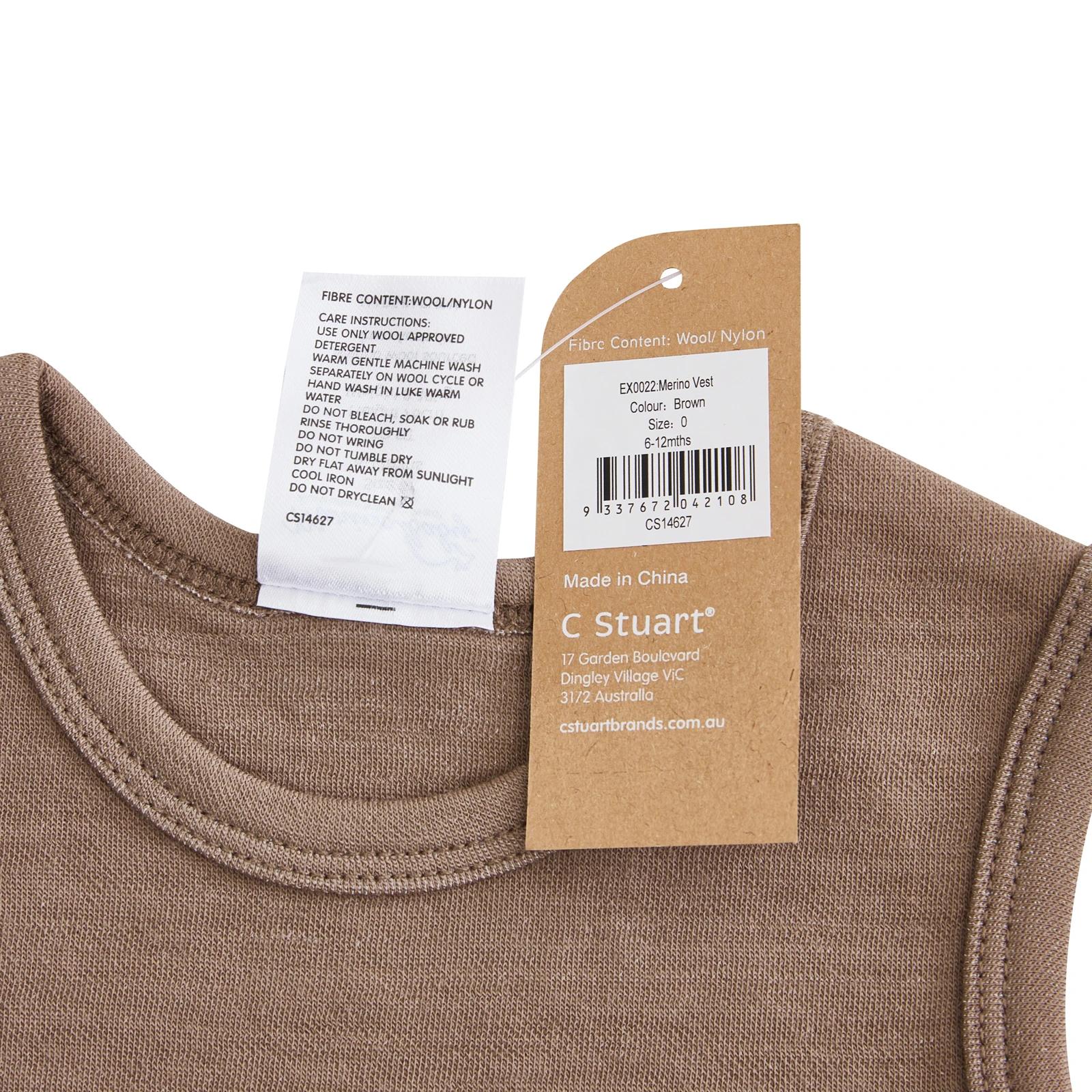 4 Merino Baby Australian Merino Wool Merino Vest- Brown Marle BROWN MARLE, 4 of 6