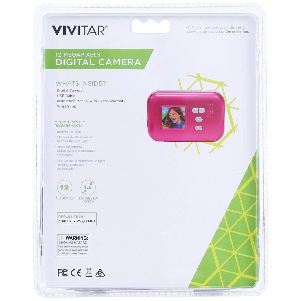 8 Vivitar VX054v2 12.1MP Digital Camera Pink, 8 of 8