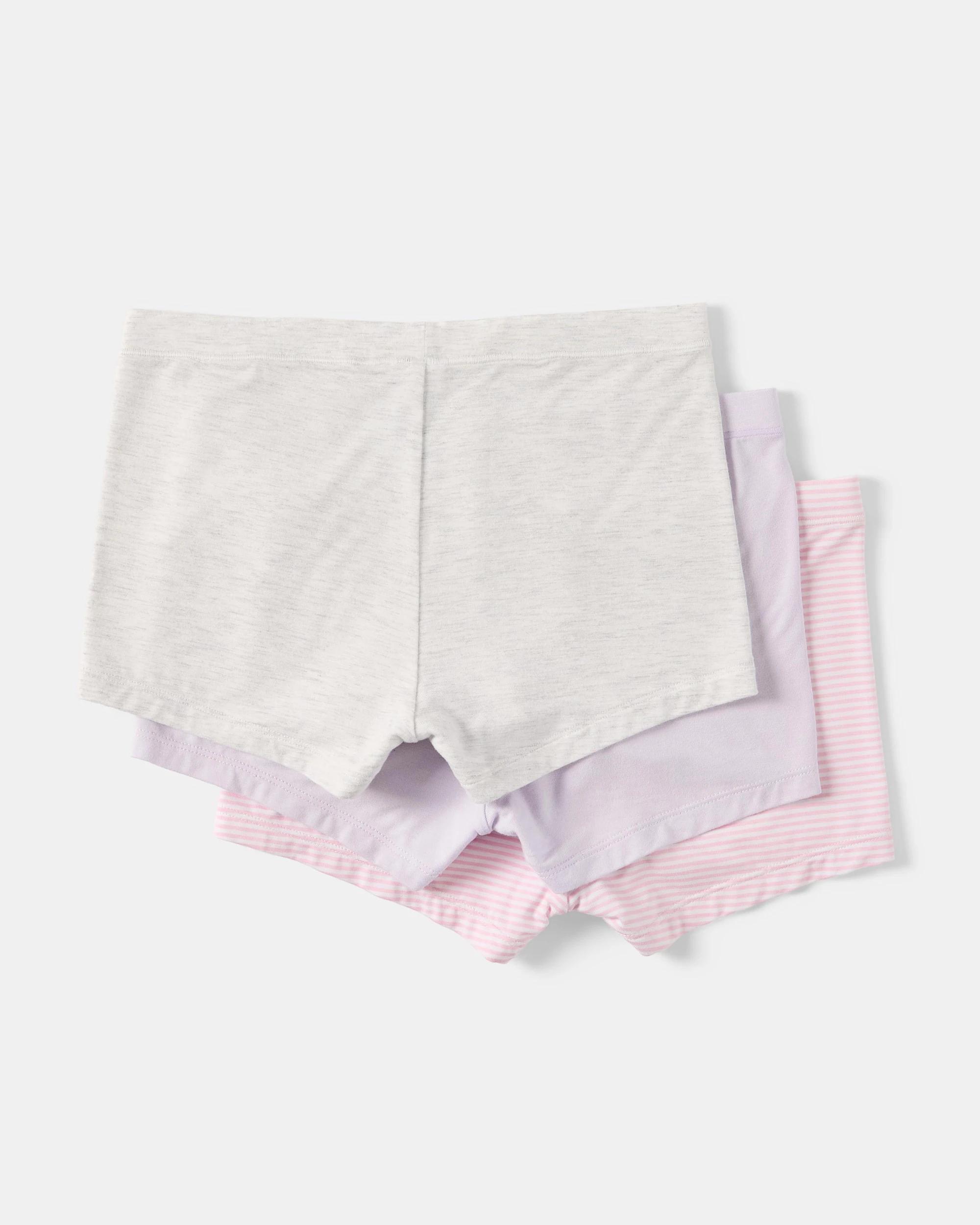 2 3 Pack Bamboo Shorties Pnk Stripe, 2 of 5