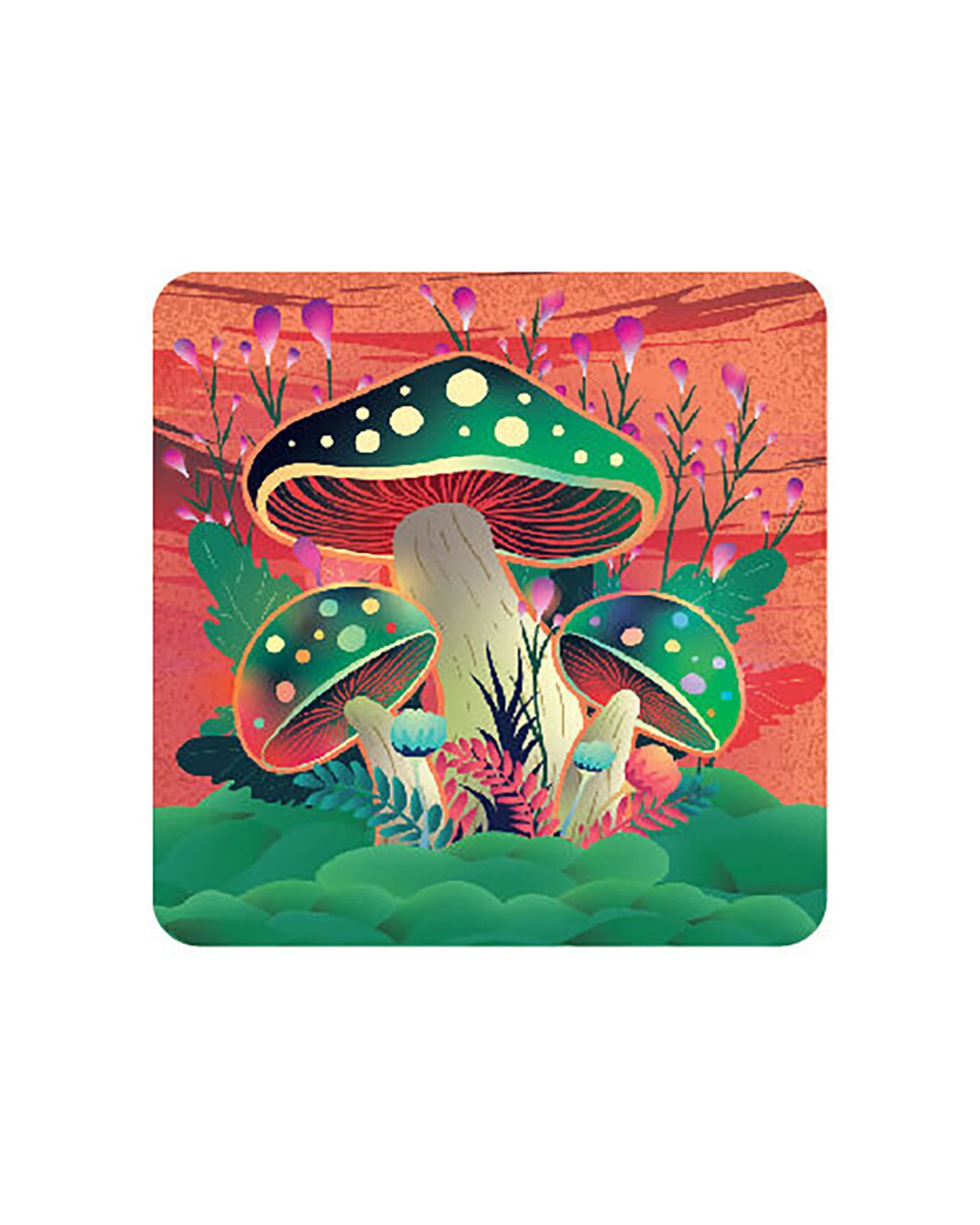 3 MDI 3x 4pc Cork Backed Drink Coasters Set Square Mushroom - Multi, 3 of 4