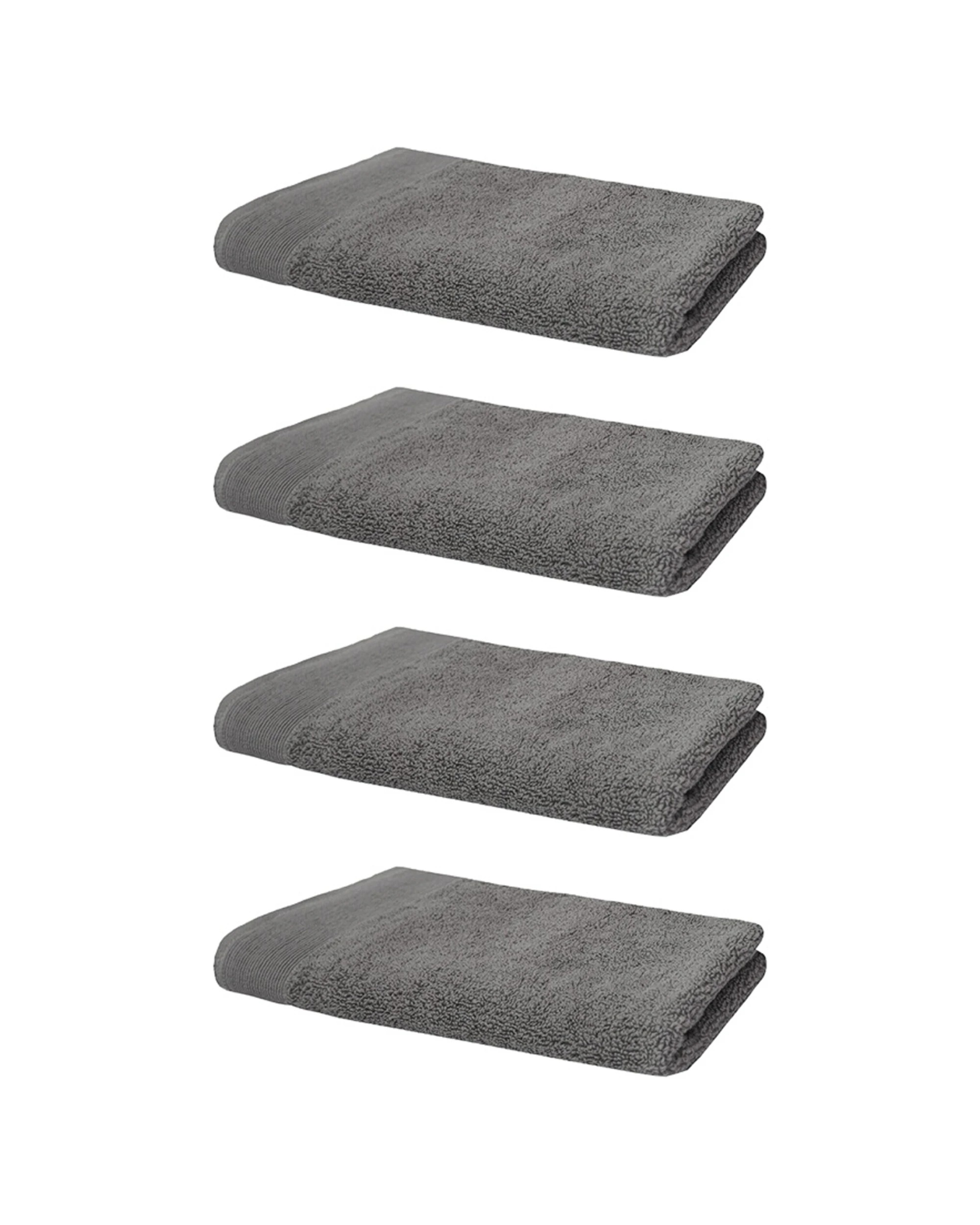 1 Bambury Elvire 600gsm Soft Absorbent Cotton Hand Towel 4PK 40x60cm - Grey, 1 of 4